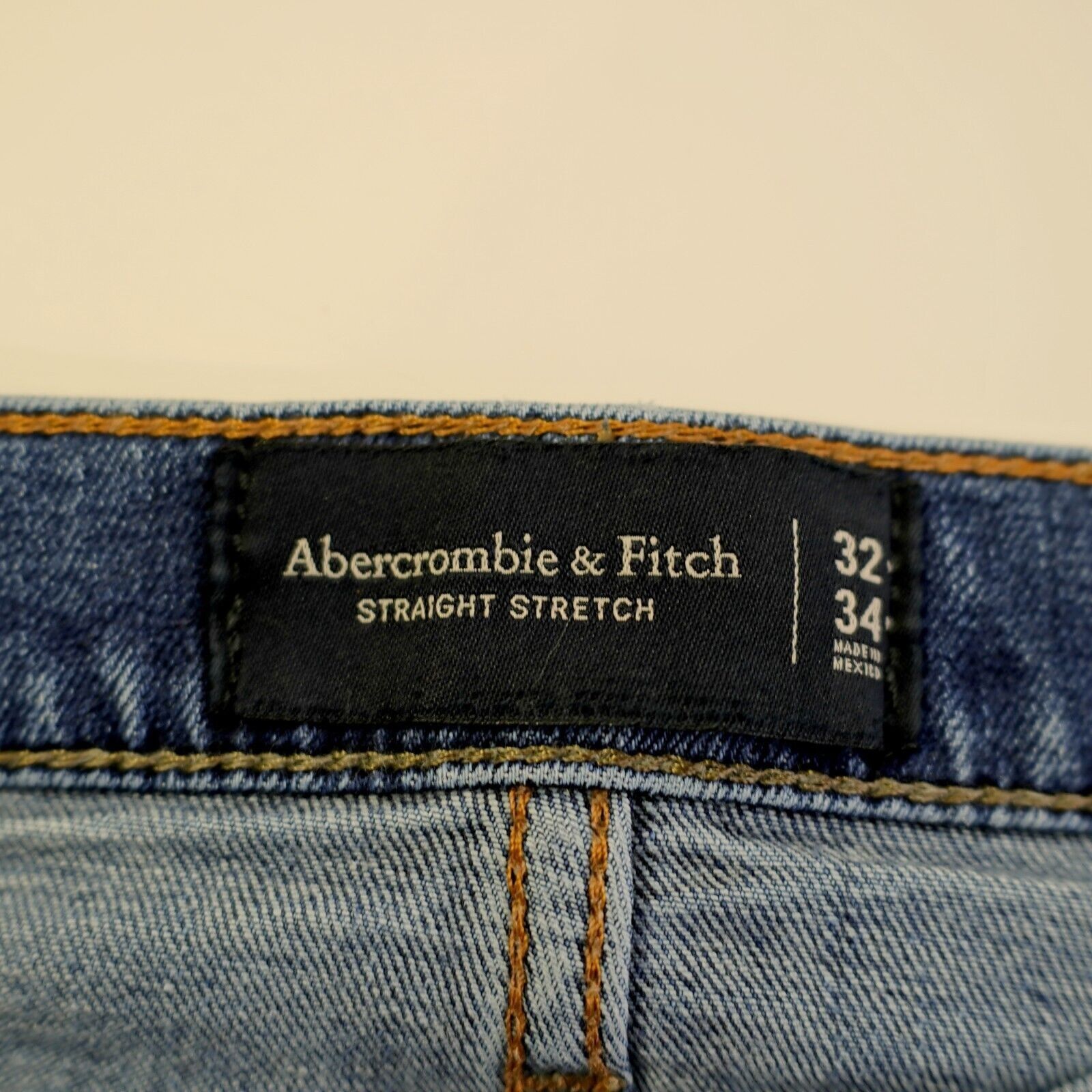 Abercrombie & Fitch Abercrombie & Fitch Straight Stretch Blue Wiskering Denim Je Size US 32 / EU 48 - 6 Thumbnail
