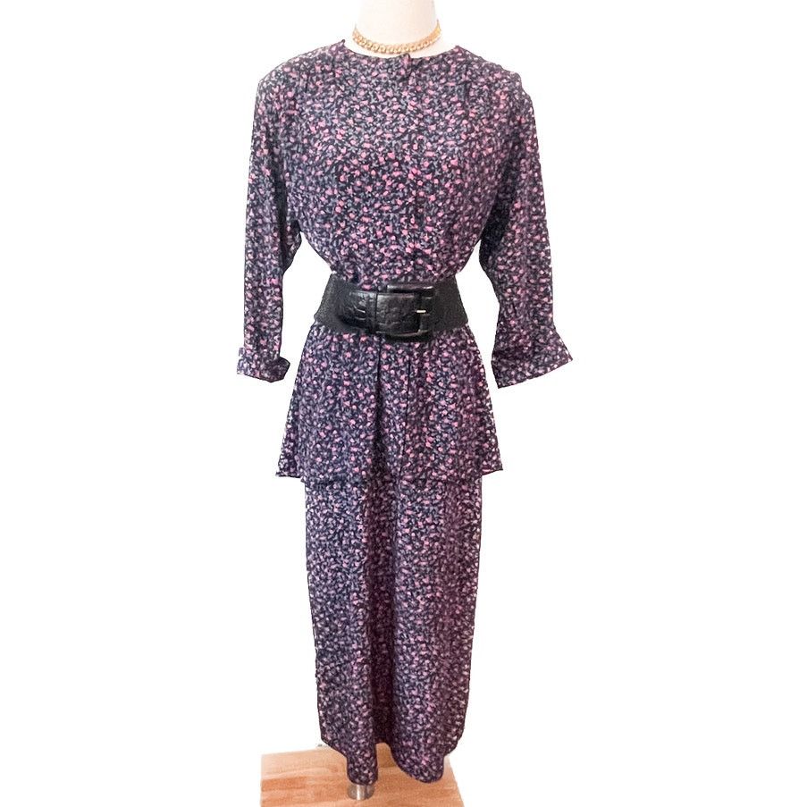 Vintage Vintage ditzy floral peplum secretary dress S-M-L Size M / US 6-8 / IT 42-44 - 9 Thumbnail