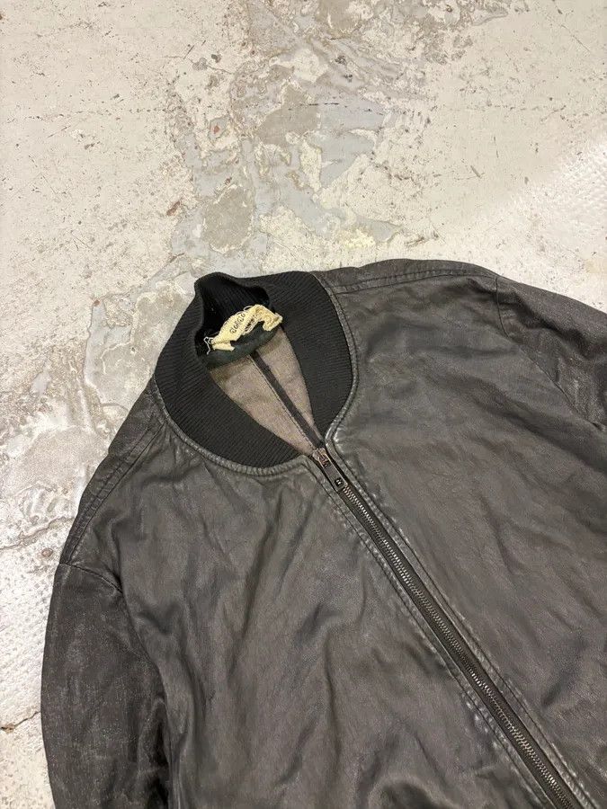 Giorgio Brato 2000s Giorgio Brato Black Faded Distressed Leather Bomber Jacket Size US M / EU 48-50 / 2 - 5 Thumbnail