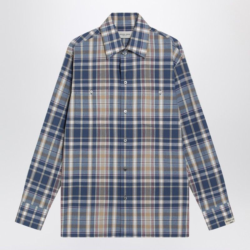 Golden Goose Indigo Blue Checked Shirt