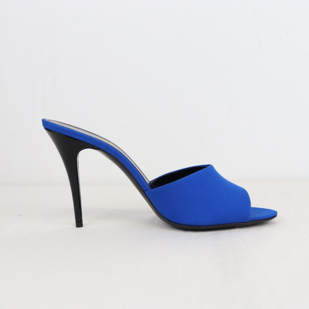 Saint Laurent Paris o1rshd1 Crepe De Chine 1083DOF Heels in Blue Size US 9.5 / IT 39.5 - 6 Thumbnail