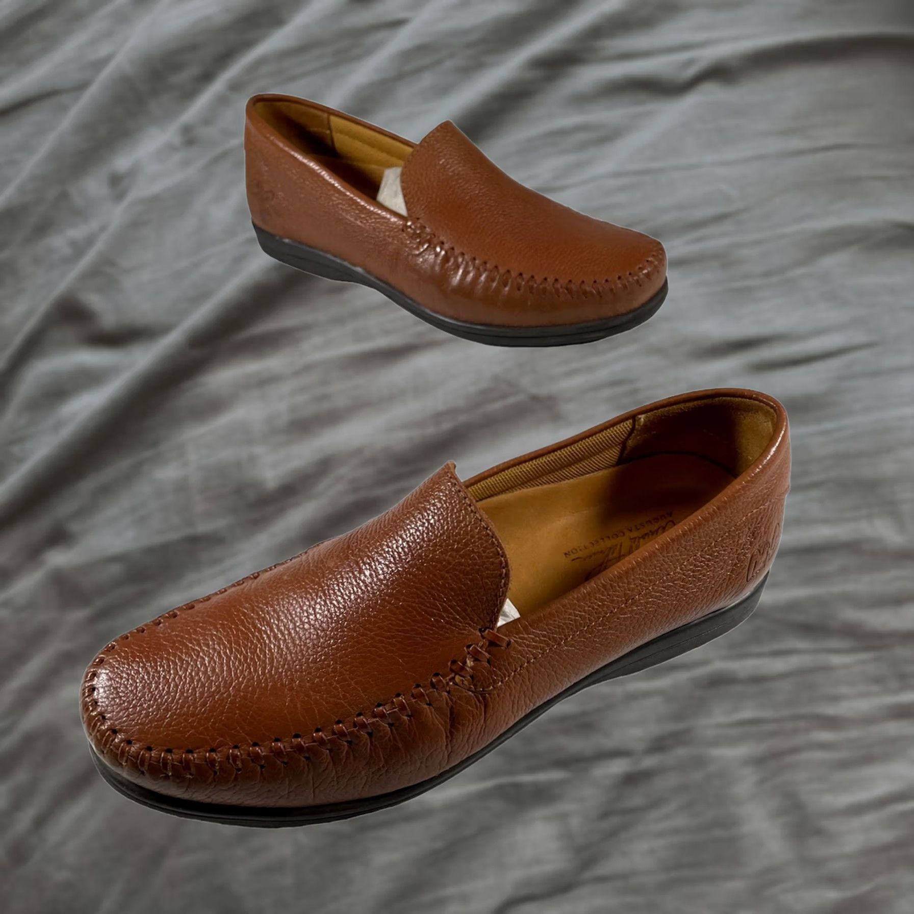 Camel × Streetwear × Vintage Vintage Camel leather loafers 90s 