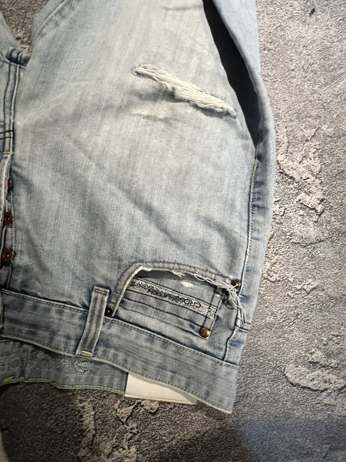 Japanese Brand Distressed Shredded Vintage Y2K Jeans — Cult Japanese Denim Size US 38 / EU 54 - 5 Thumbnail