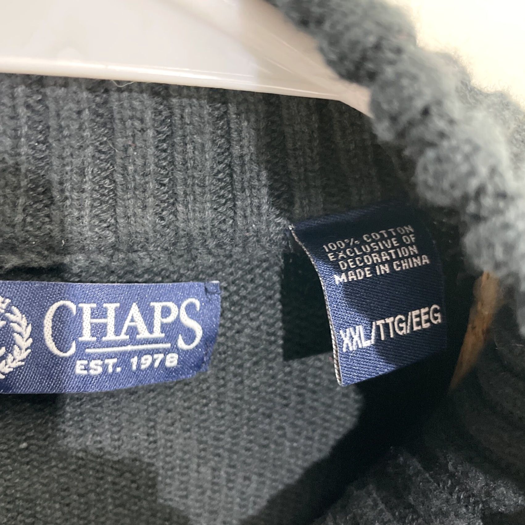 Chaps Chaps Long Sleeve Sweater Full Zip Patch Pocket Knit Cotton Jacket XXL 2XL Size US XXL / EU 58 / 5 - 2 Thumbnail
