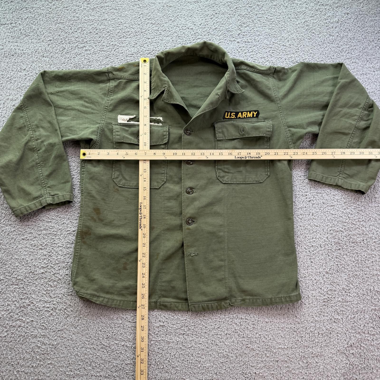 Other Vintage 1960s US Army OG-107 Shirt Vietnam Military Jacket Size US L / EU 52-54 / 3 - 3 Thumbnail