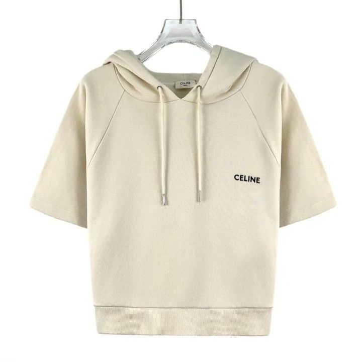 Celine Celine Logo Embroidered Cotton Hooded Sweatshirt Size M / US 6-8 / IT 42-44 - 1 Thumbnail