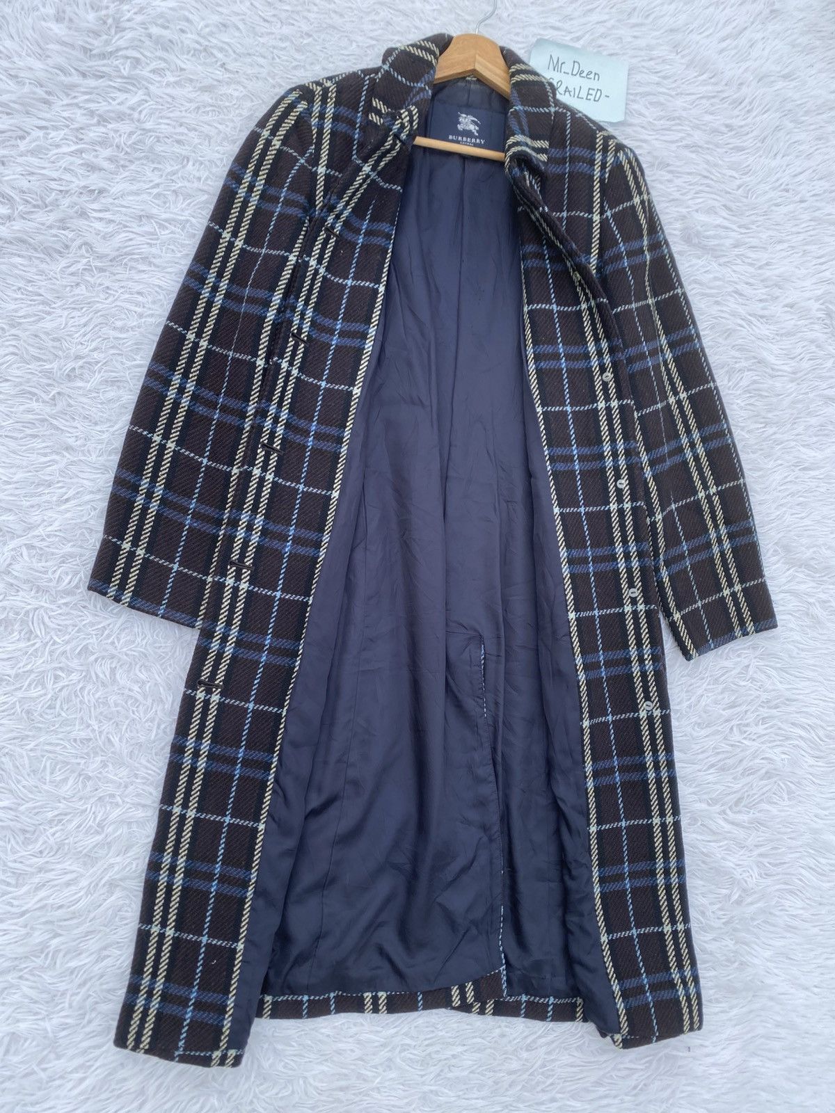 Burberry Rare Vintage Burberry Wool Checkered Long Coat/ Jacket Size 34R - 6 Thumbnail
