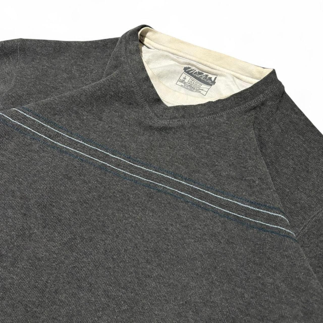 Other Vintage Y2K Layered Collar Striped Grey V-Neck Sweater - L Size US L / EU 52-54 / 3 - 2 Thumbnail