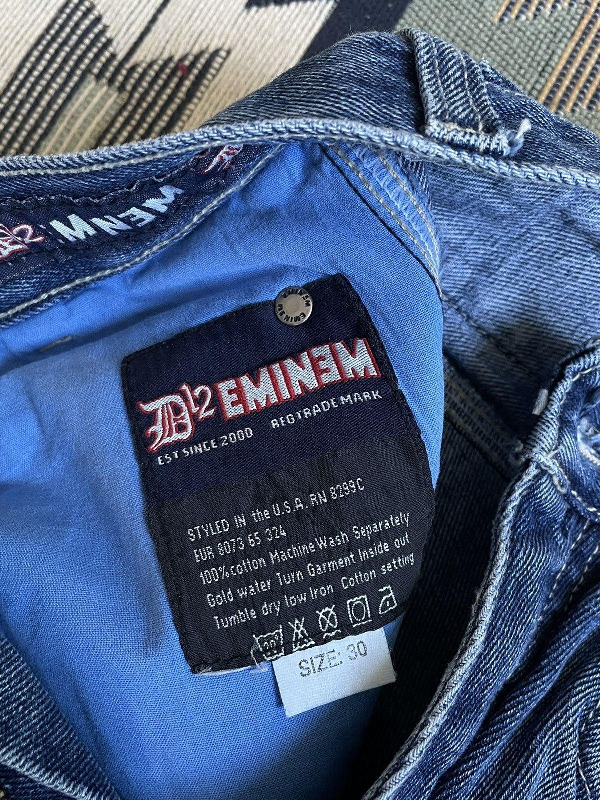 JNCO Vintage Eminem USA Rap Big Logo Denim Jeans Size US 30 / EU 46 - 13 Thumbnail