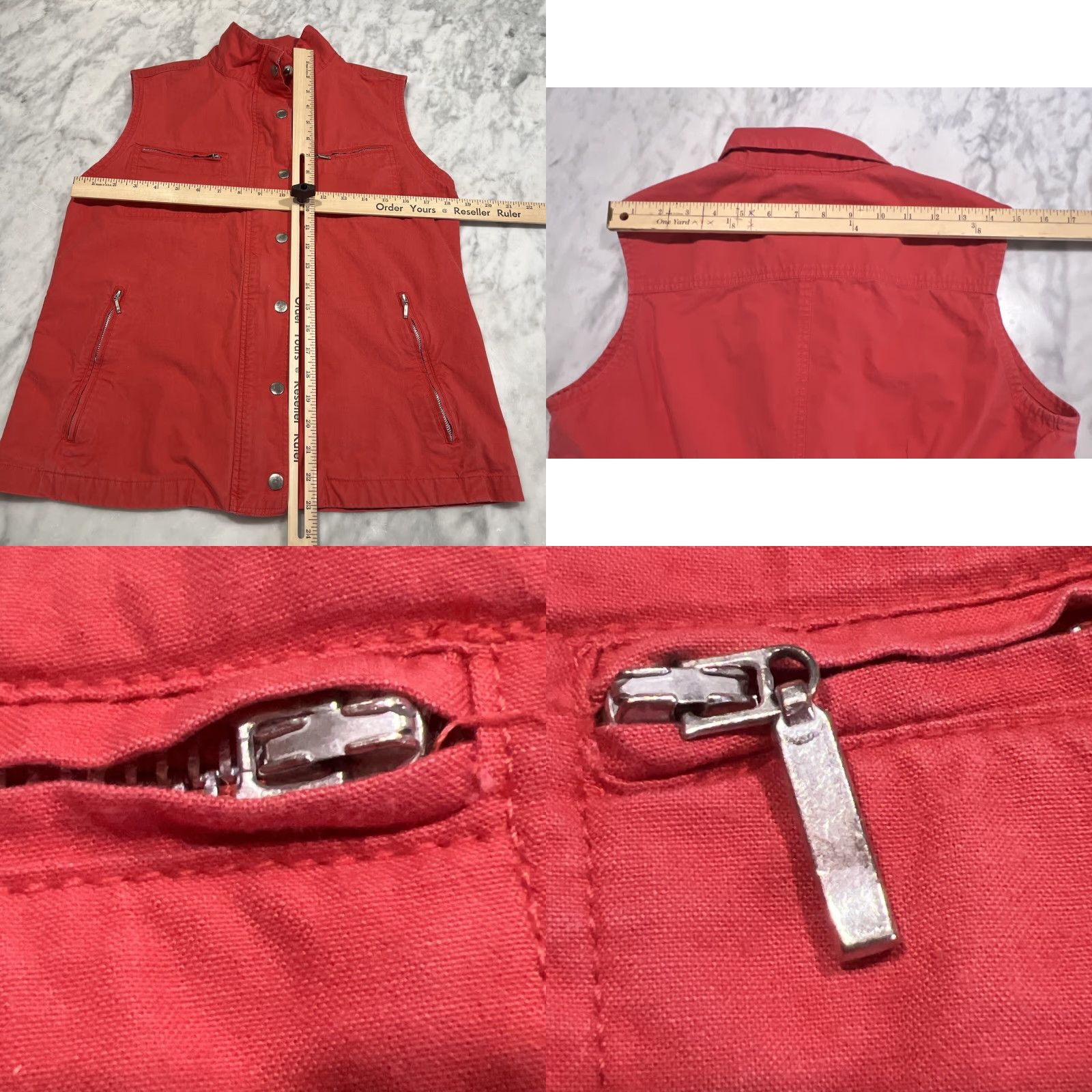 Vintage VINTAGE Scandia Woods Travel Best Vest Women’s Small Red Twill Zip Pockets Cotton Summer Spring Mid-Length Sleeveless Pockets Zipper Snaps Womens Size S / US 4 / IT 40 - 8 Thumbnail