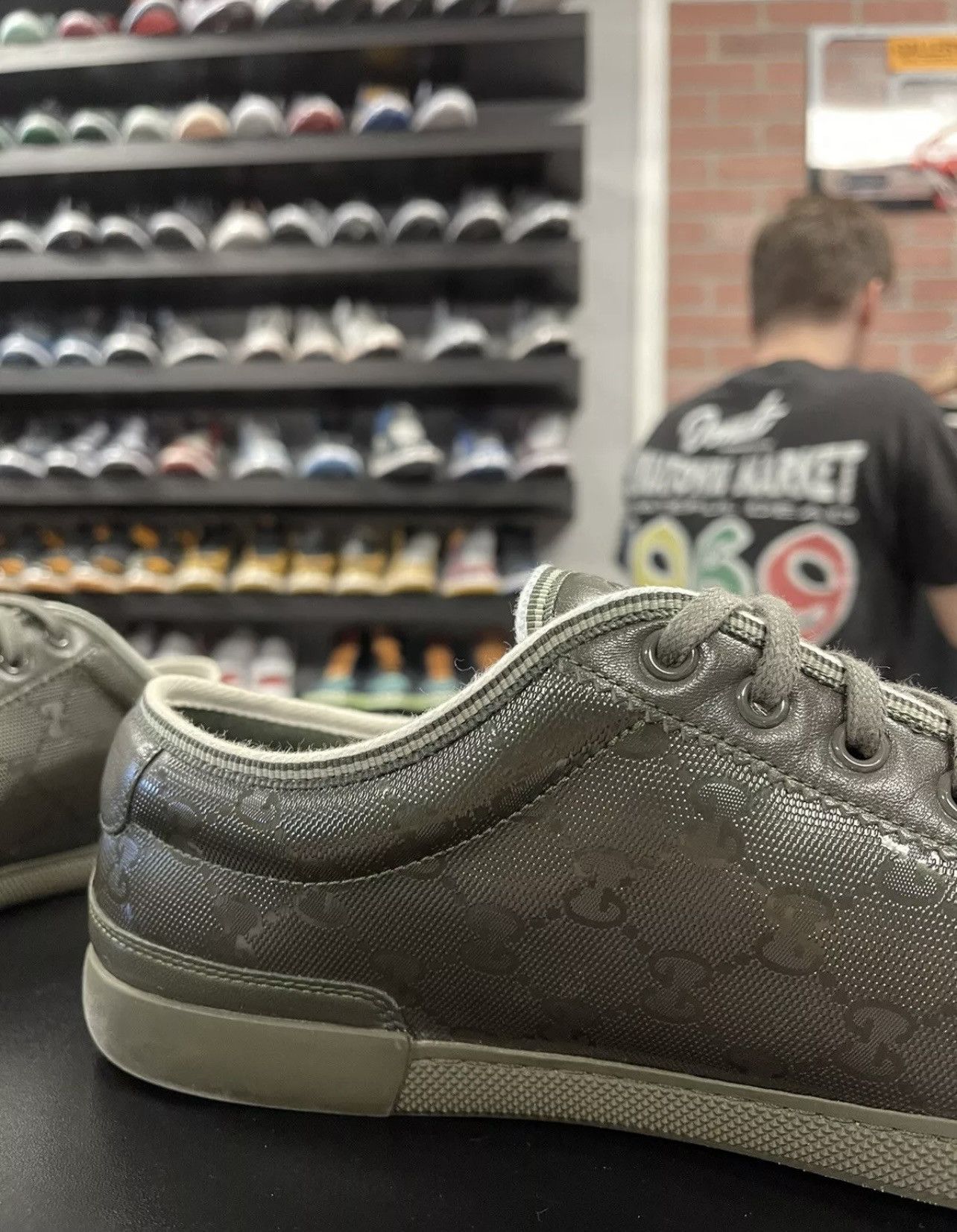 Gucci Size 9.5US/9G - Gucci GG Monogram Men's Sneakers Olive Green Size US 9.5 / EU 42-43 - 8 Thumbnail