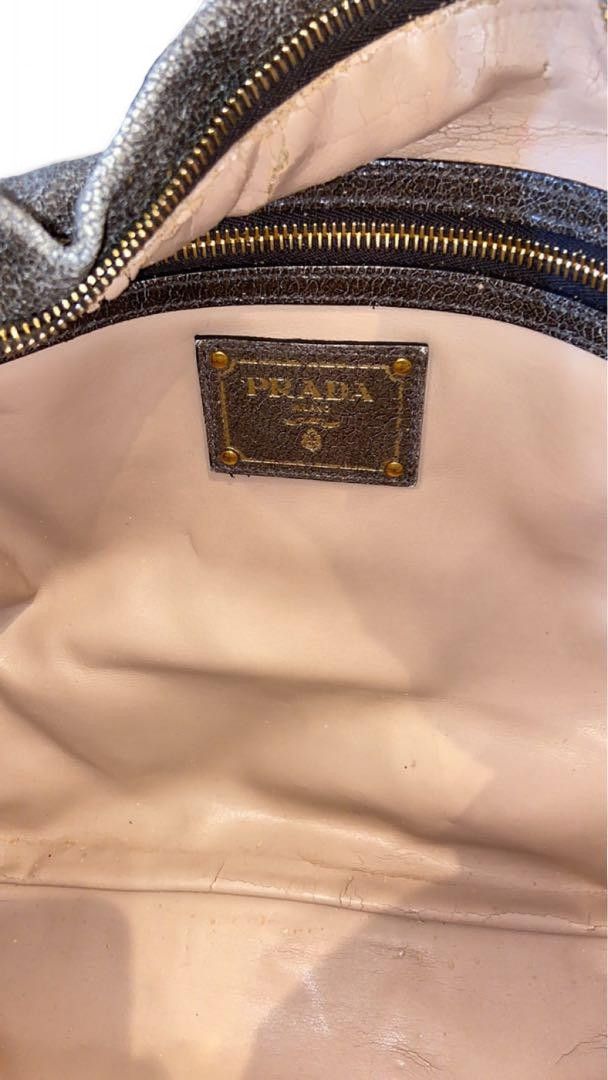 Prada Prada - Gray Padlock Leather Handbag One Shoulder Size ONE SIZE - 9 Thumbnail