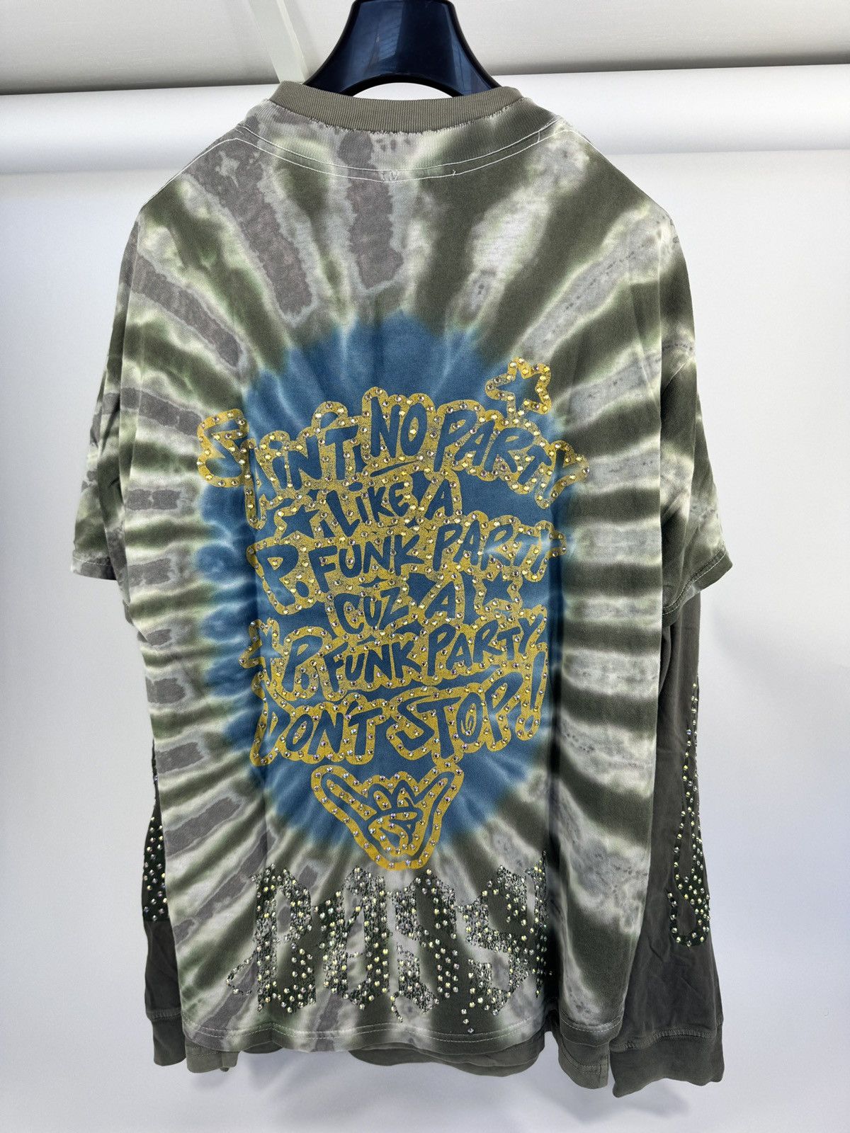 Bossi Sportswear 1/1 GEORGE CLINTON RHINESTONE DOUBLE DOUBLE LAYERED T-SHIRT Size US XXL / EU 58 / 5 - 2 Thumbnail