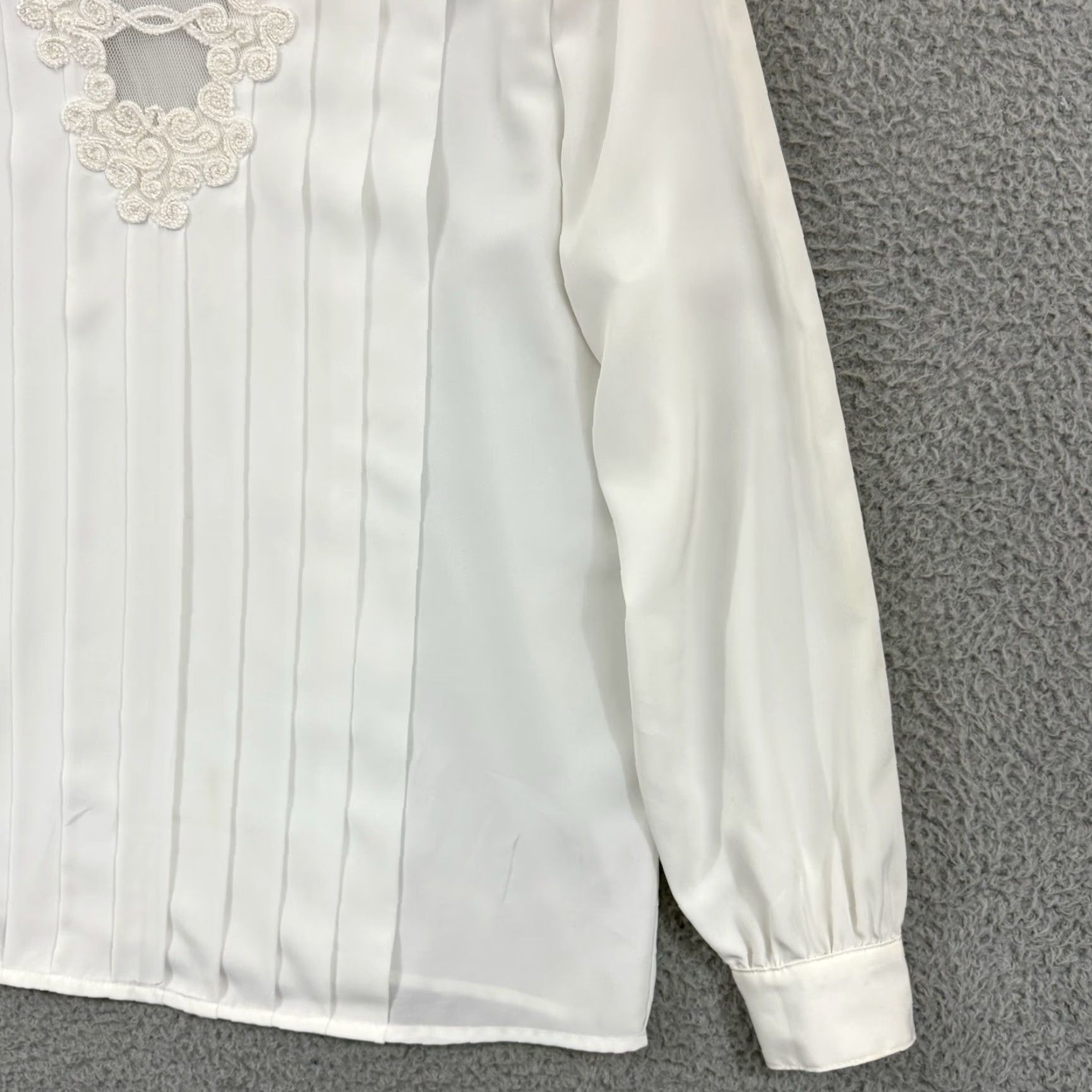Vintage VINTAGE Laura Scott Shirt Women 12 Long Sleeve Collared Pleated Button Blouse 80s Classic White Shirts Size XL / US 12-14 / IT 48-50 - 5 Thumbnail