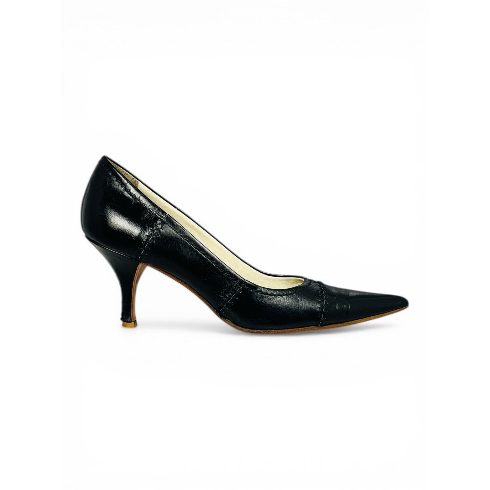 靴 archive leather pointed toe heel boots Prada Archive Vintage 00s Prada Pointed Toe Heels Zip detail Boots