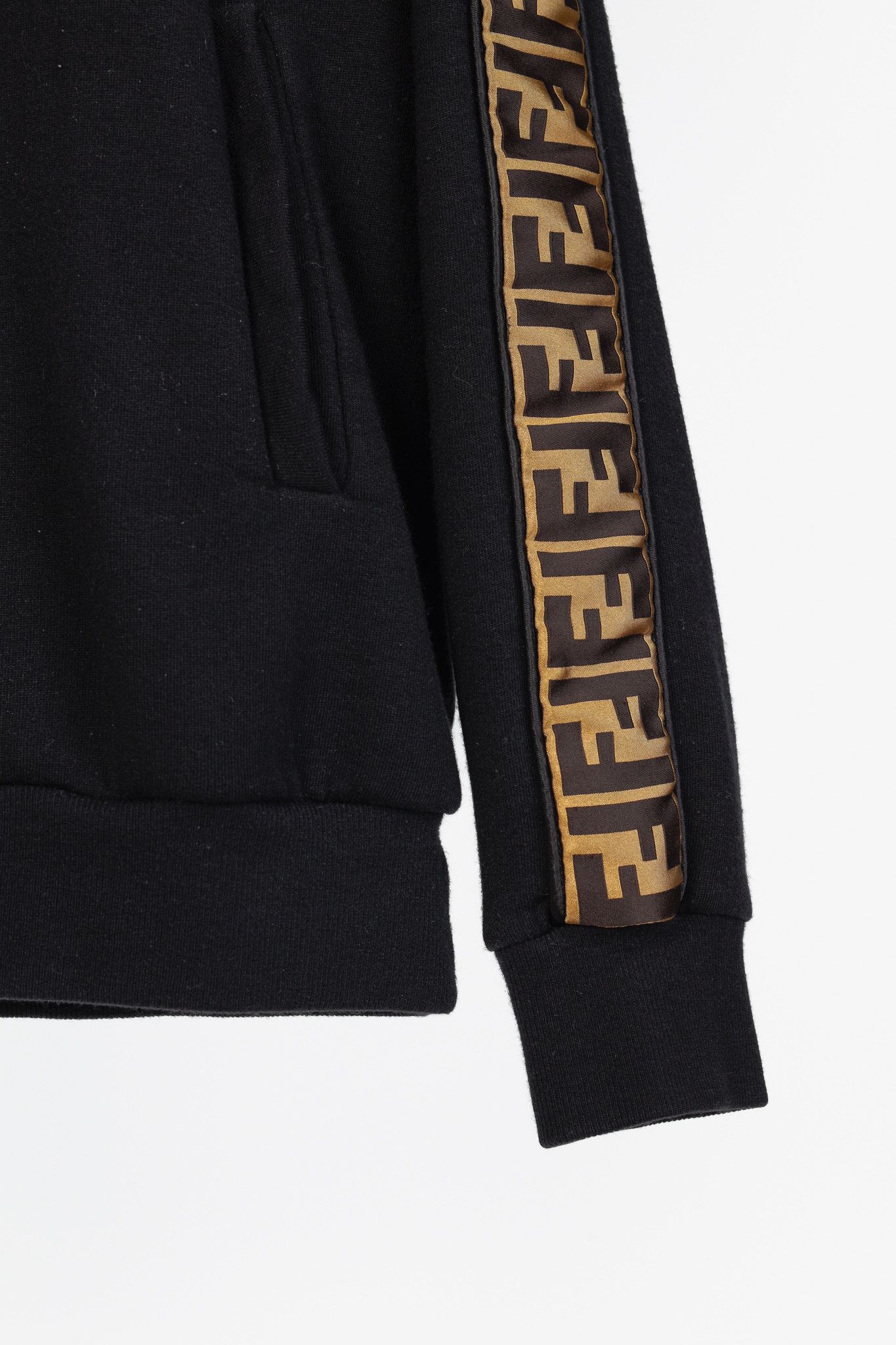 Fendi Fendi Black Taped FF Motif Hooded Sweatshirt Size US S / EU 44-46 / 1 - 6 Thumbnail