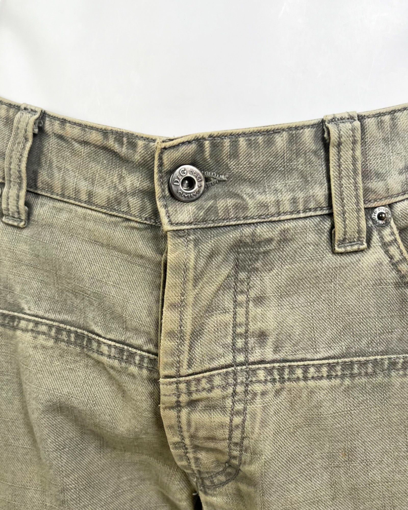 Dolce & Gabbana 2000's Grey Flared Aged Jeans Size US 35 - 4 Thumbnail