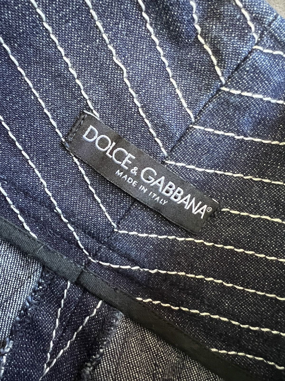 Dolce & Gabbana Dolce&Gabbana 00's heavy denim Striped Blazer and Pants Suit Size M / US 6-8 / IT 42-44 - 10 Thumbnail