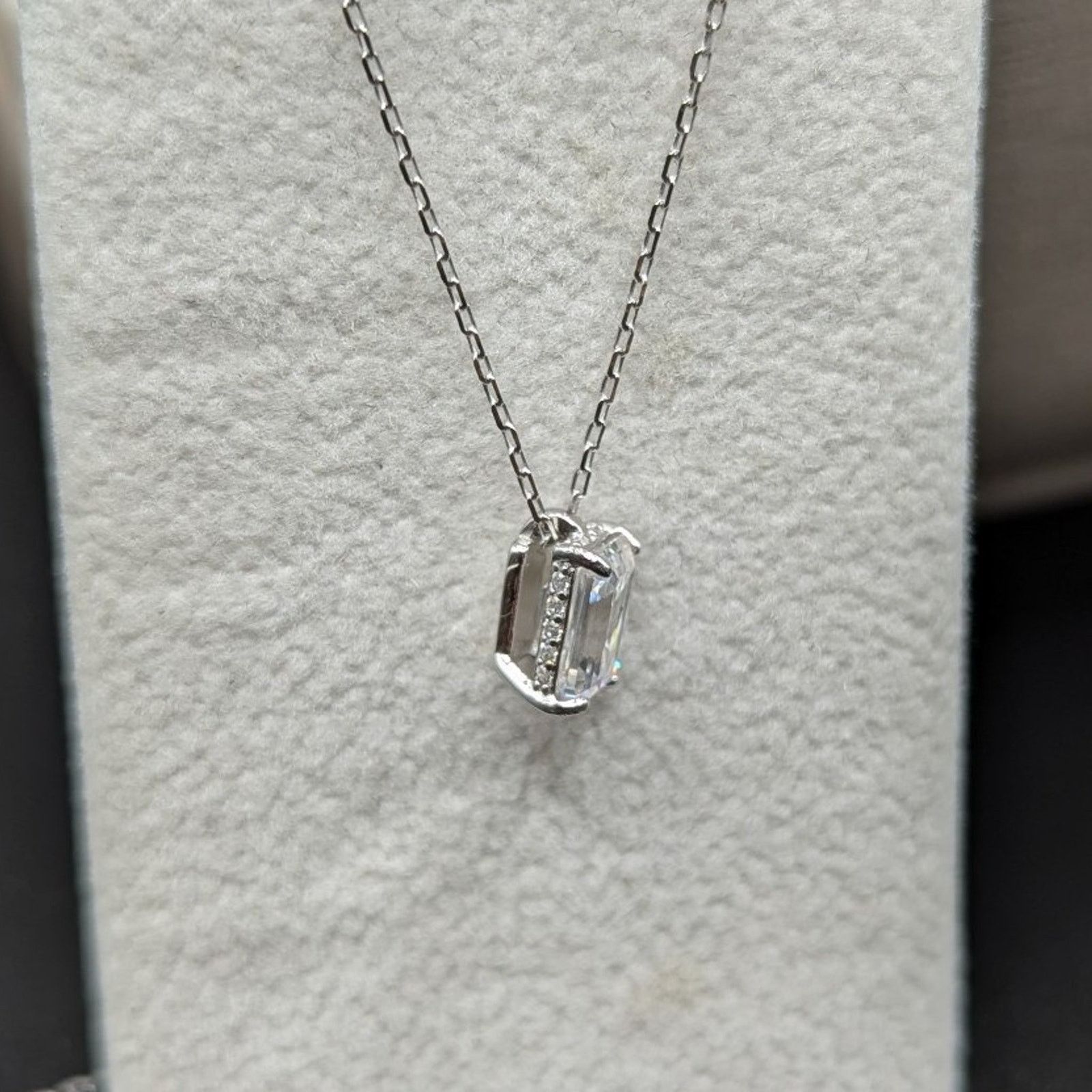 Other Emerald-Cut Pendant Necklace 1Ct Moissanite Sterling Silver Size ONE SIZE - 4 Thumbnail