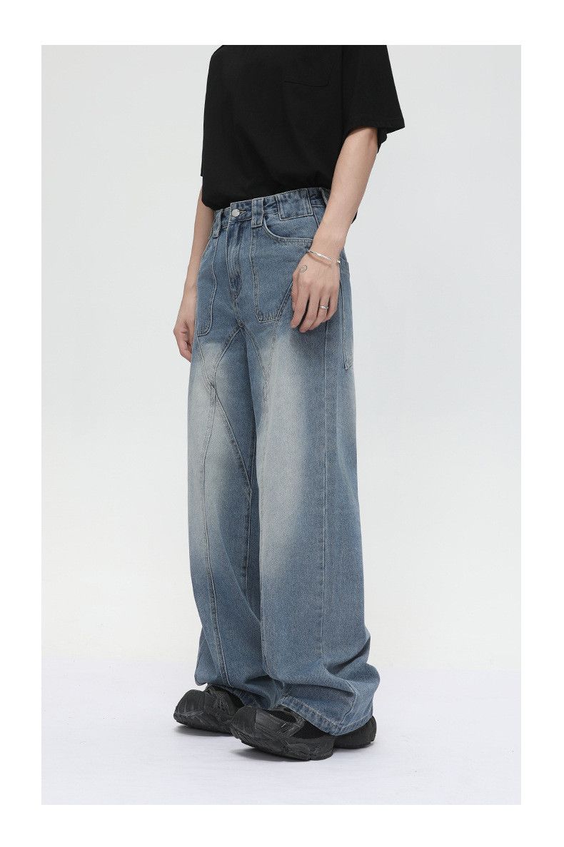 Japanese Brand × Jean Street heavy duty wide leg straight all-match washed jeans Size US 32 / EU 48 - 5 Thumbnail