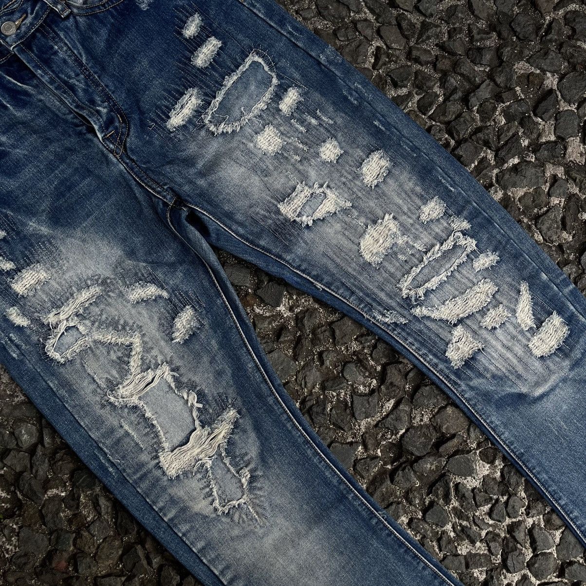 RRL Ralph Lauren Vintage Double RL Cut 528 Slim Boot Distressed Denim Size US 31 - 5 Thumbnail