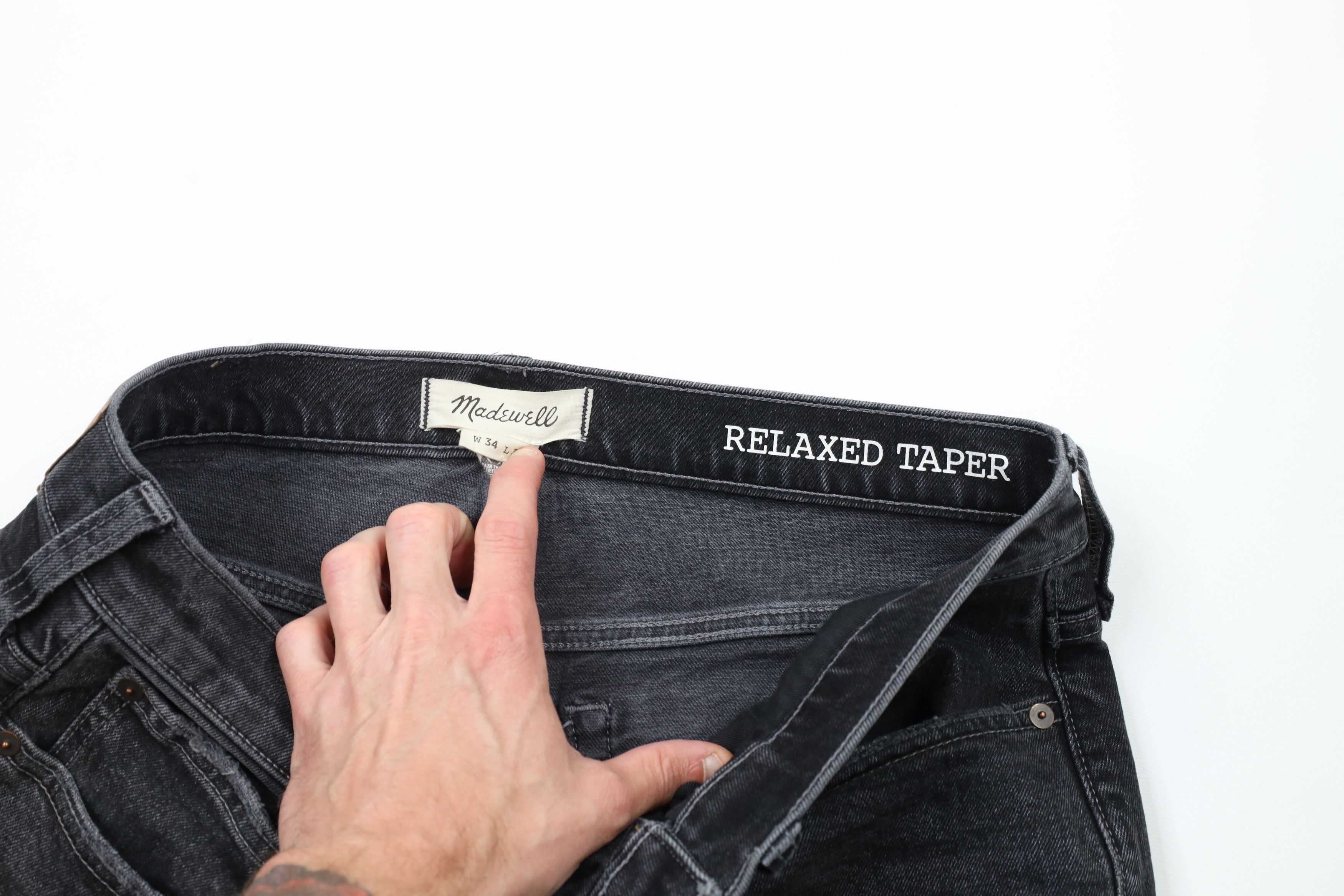Madewell × Vintage Madewell Relaxed Fit Tapered Leg Stretch Denim Jeans Black Size US 34 / EU 50 - 8 Thumbnail