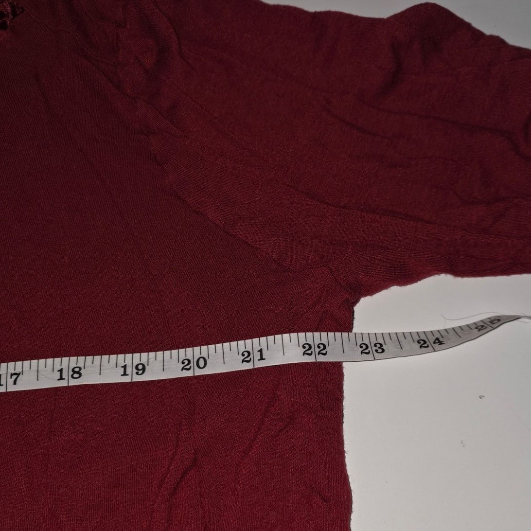 Lucky Brand Lucky Brand Merlot Velvet Bib Henley Long Sleeve Top - 2X Size XXL / US 16-18 / IT 52-54 - 6 Thumbnail
