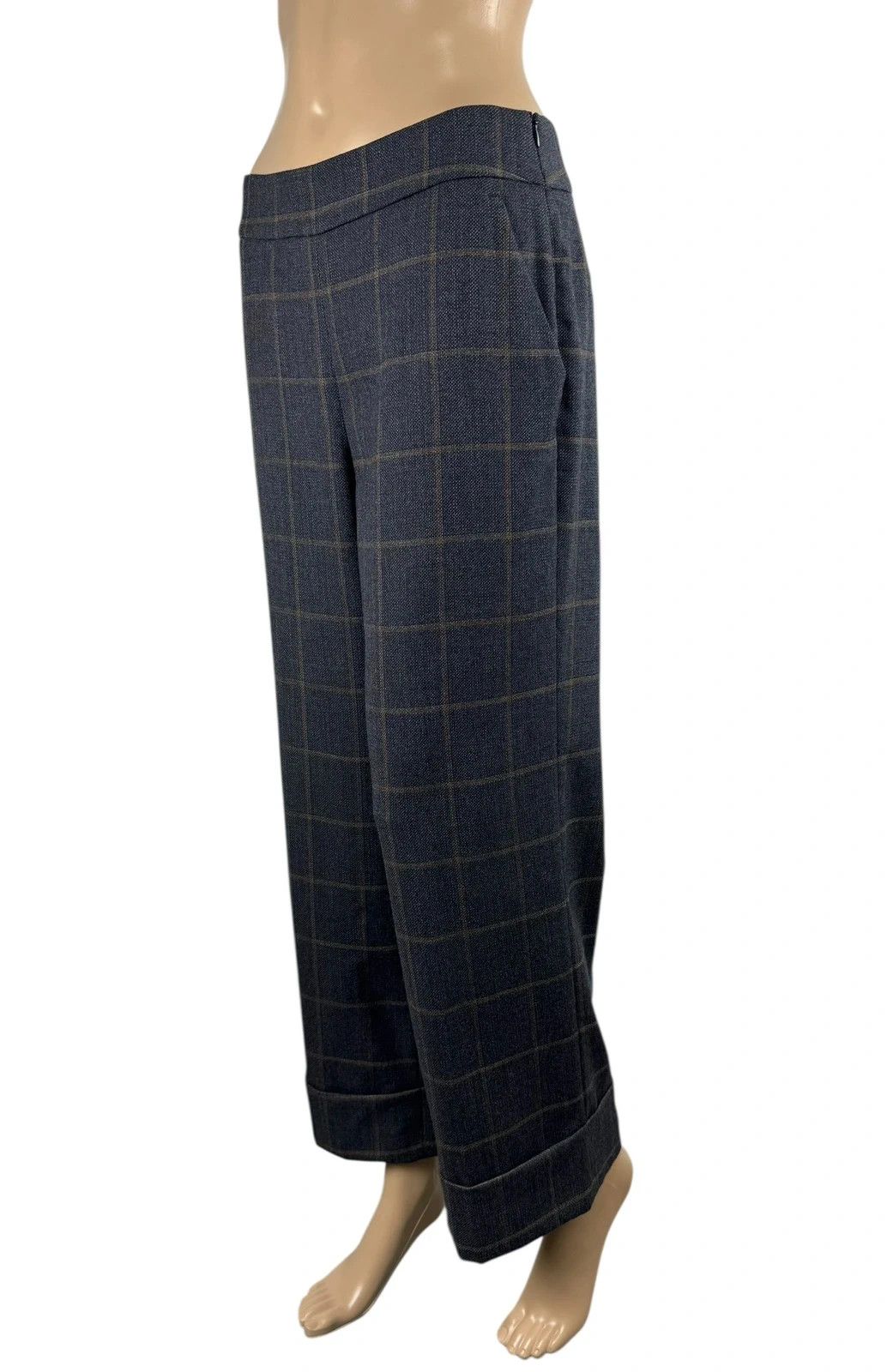 Peserico Peserico Wool Wide Leg Pants Crop Plaid size 42 Size 28" / US 6 / IT 42 - 1 Thumbnail