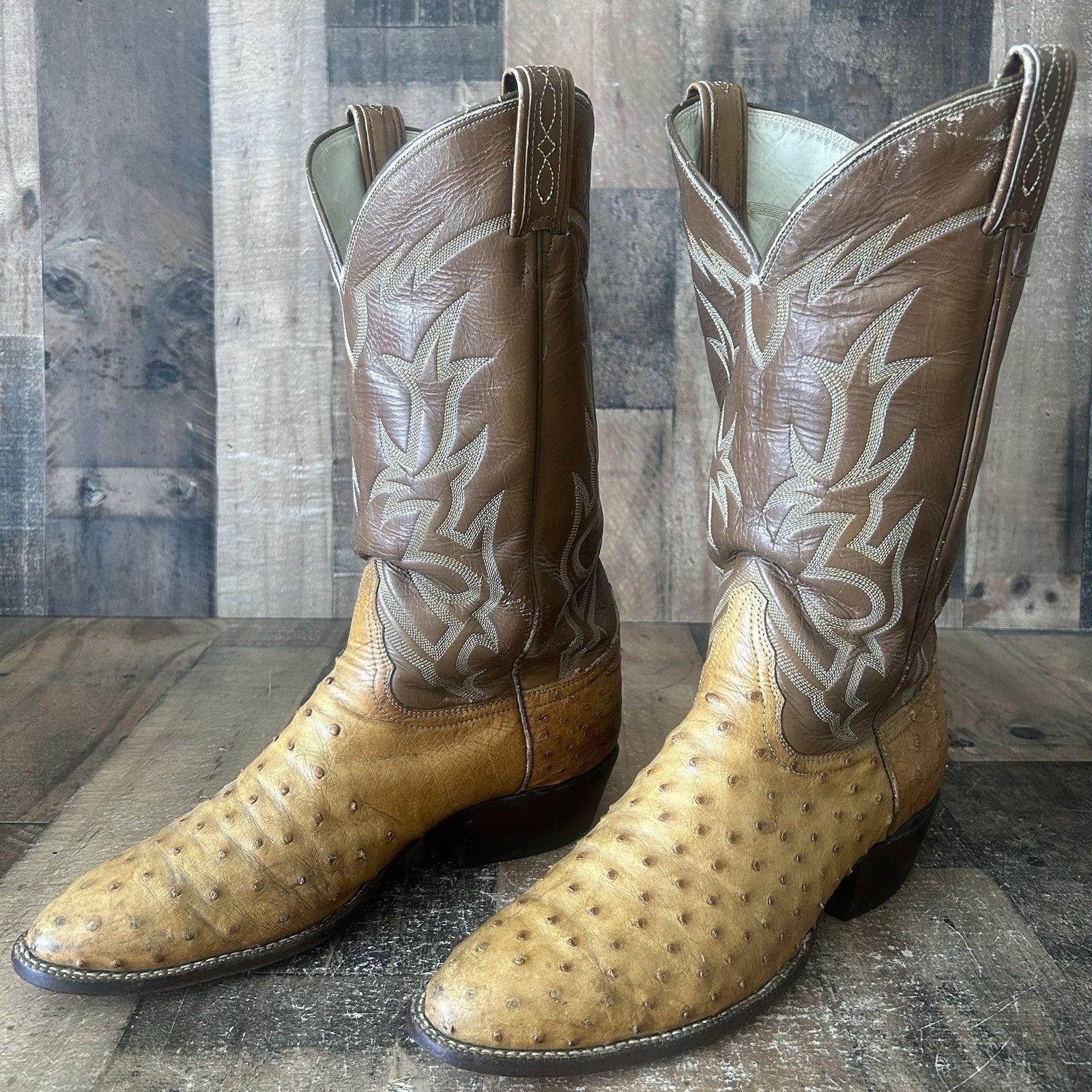 Tony Lama Tony Lama Vintage El Rey Ostrich Cowboy Boots Mens 9 D Size US 9 / EU 42 - 1 Thumbnail
