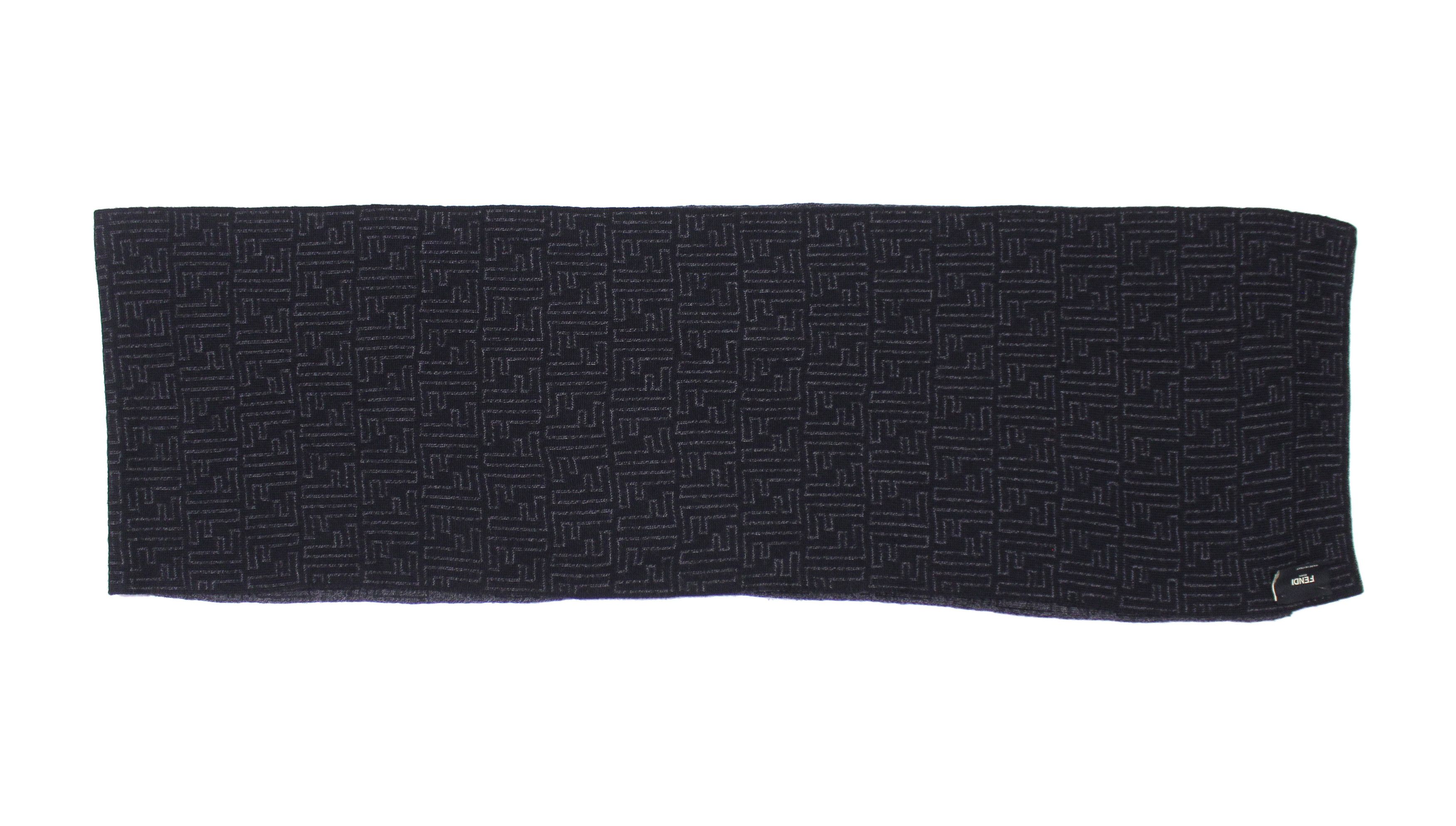 Fendi FF Monogram Wool Scarf Size ONE SIZE - 4 Thumbnail