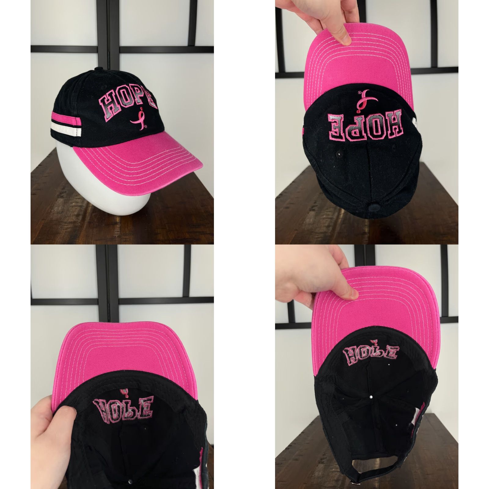 Hope Susan G. Komen Hat Baseball Cap Unisex Adults One Size Pink Cotton Twill Embroidered Adjustable Strap Back 90s Cancer Awareness Logo Size ONE SIZE - 8 Thumbnail