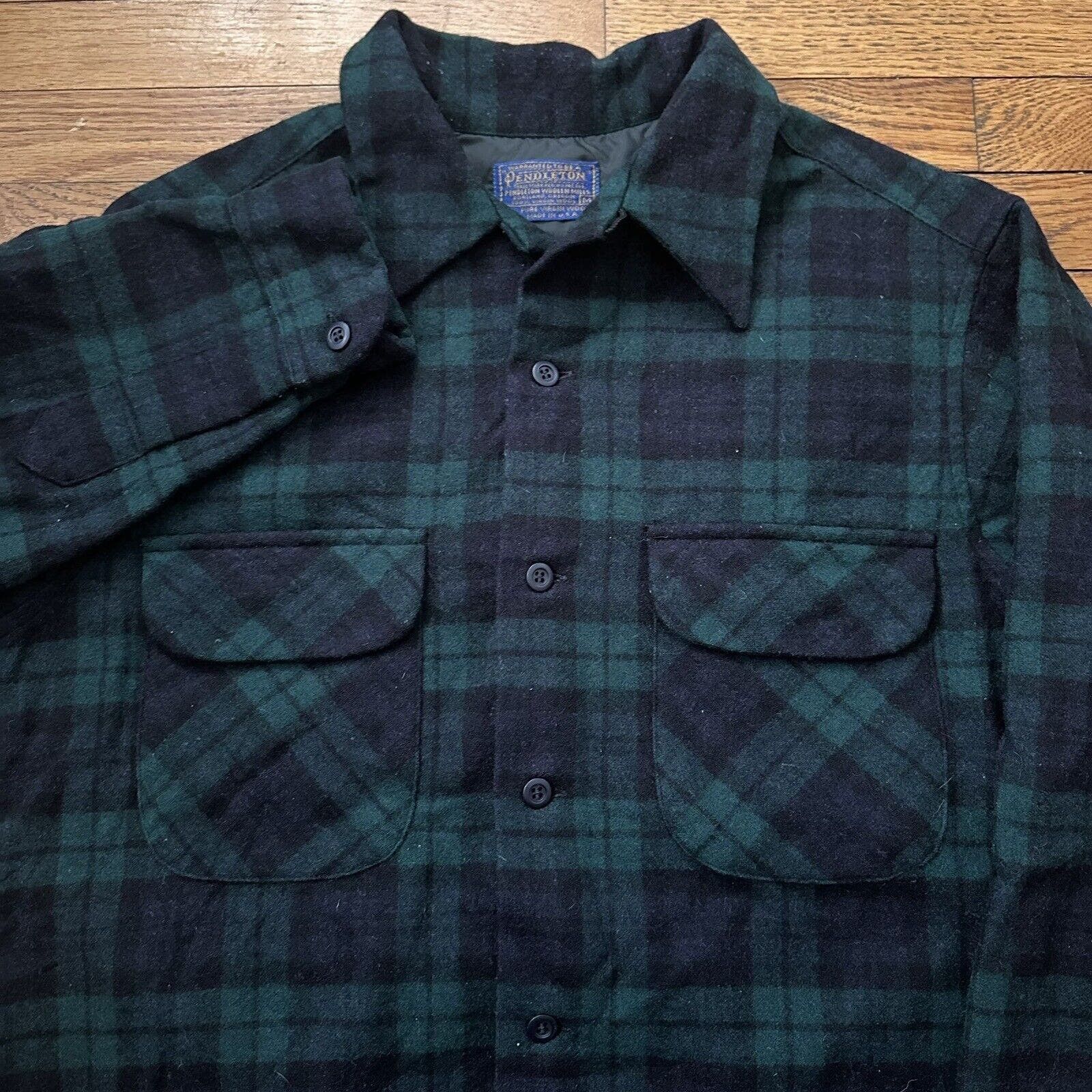 image of Flannel x Pendleton Vintage Pendleton Plaid Wool Board Shirt Medium Made In Usa, Men's