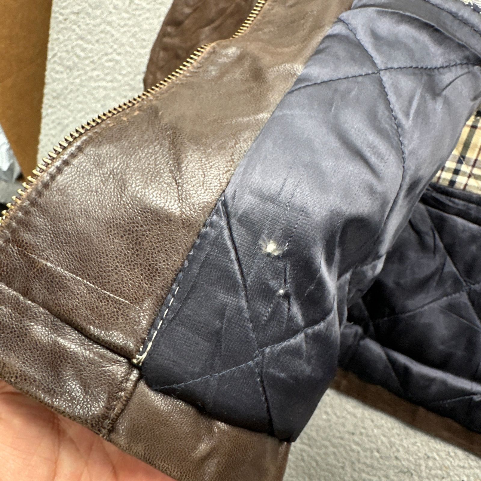Nautica Nautica Leather Full Zip Lined Jacket Mens Large Brown Size US L / EU 52-54 / 3 - 15 Thumbnail