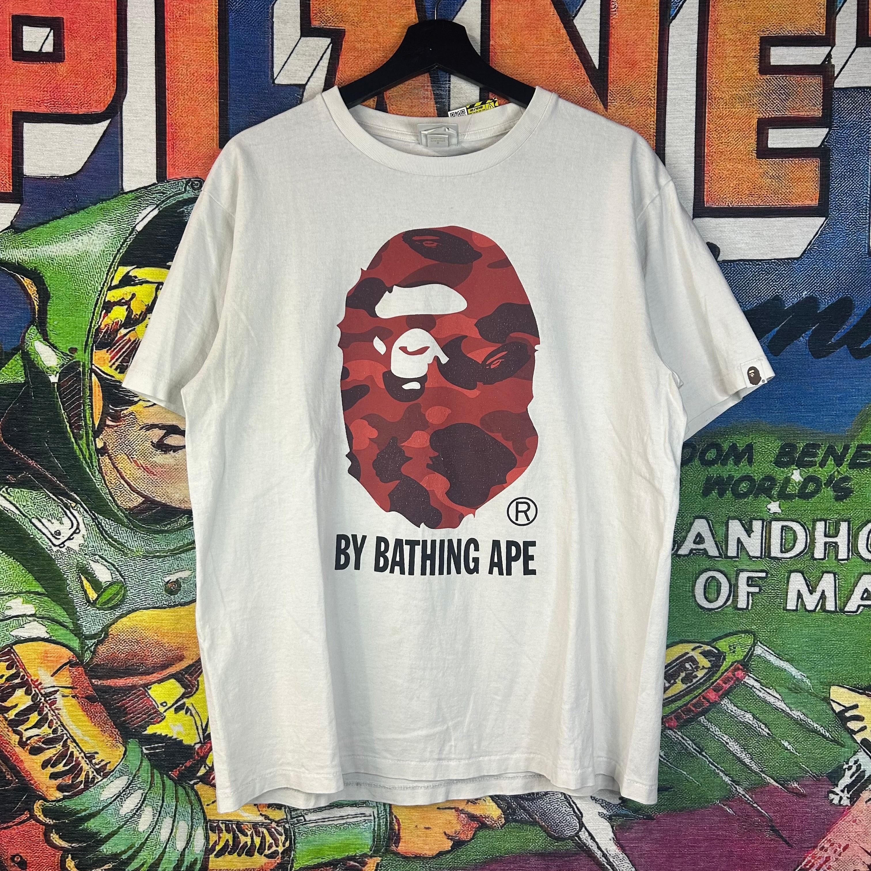 Bape Bape Red Camo Ape Head Tee Size Large Size US L / EU 52-54 / 3 - 1 Thumbnail