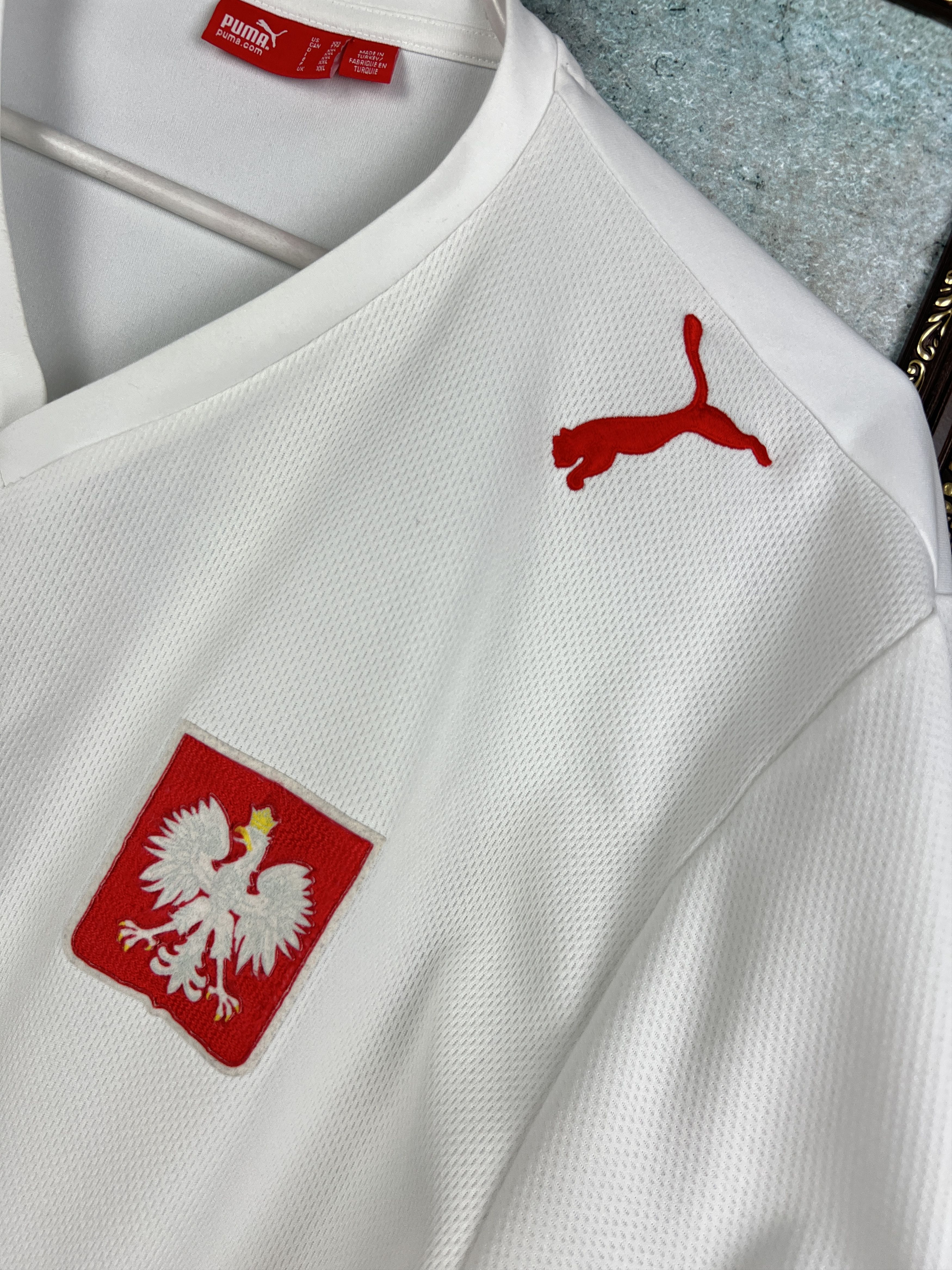 Puma Poland Home football shirt 2008 Soccer White Jersey Trikot Size US XXL / EU 58 / 5 - 4 Thumbnail