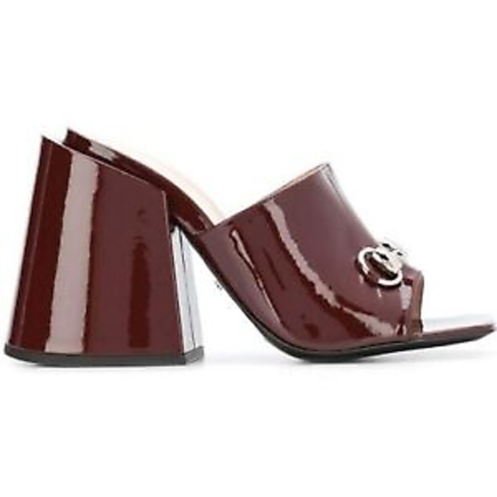 Gucci Gucci Lexi 105 Dark Red Bordeaux Patent Backless Sandal Size US 5 / IT 35 - 1 Thumbnail