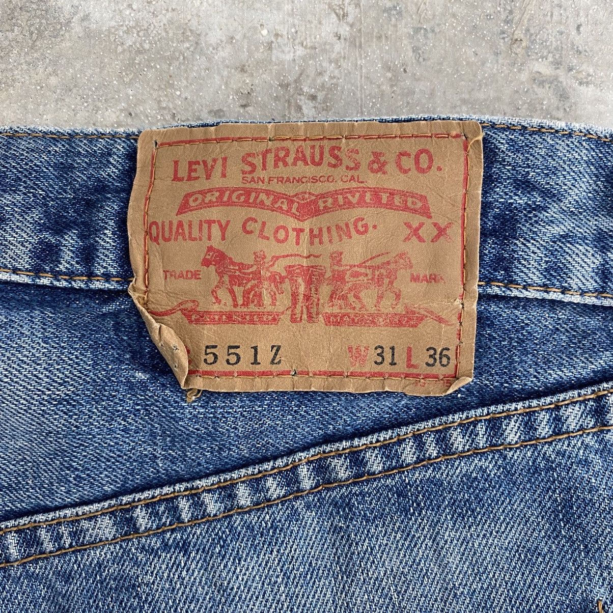 Levi's Vintage Levis 551ZXX Big E Faded Blue Selvedge LVC Jeans Size US 30 / EU 46 - 17 Thumbnail