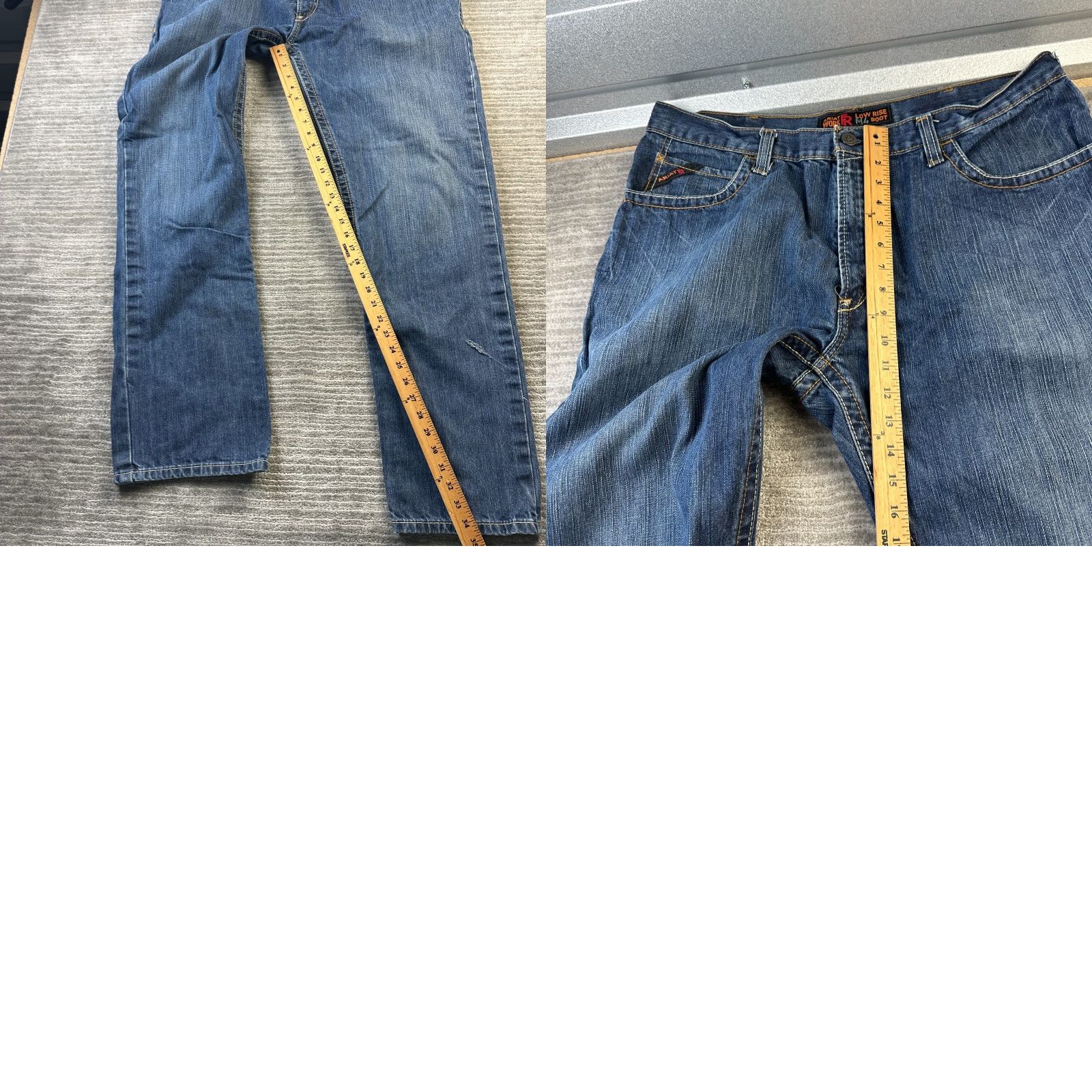 Ariat Ariat Jeans Men 40x36 Blue Denim Bootcut Relaxed M4 FR 5-Pocket Logo Button Belt Loops Mid Rise 90s Cowboy Jeans Mens Size US 40 / EU 56 - 9 Thumbnail