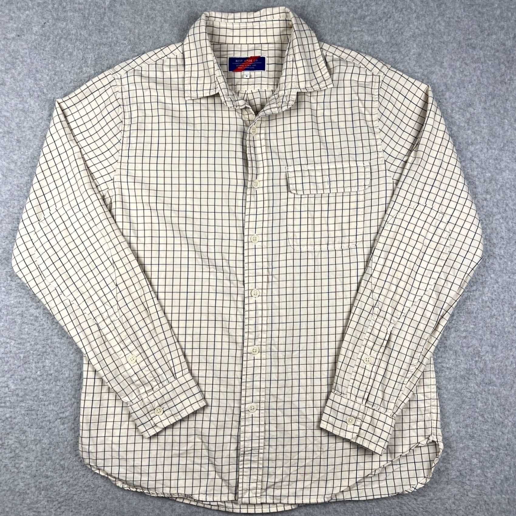 CO Best Made Co Button-Up Shirt Flannel Long Sleeve Mens Medium Beige Plaid Cotton Shirt Casual Outdoor Vintage? Size US M / EU 48-50 / 2 - 2 Thumbnail