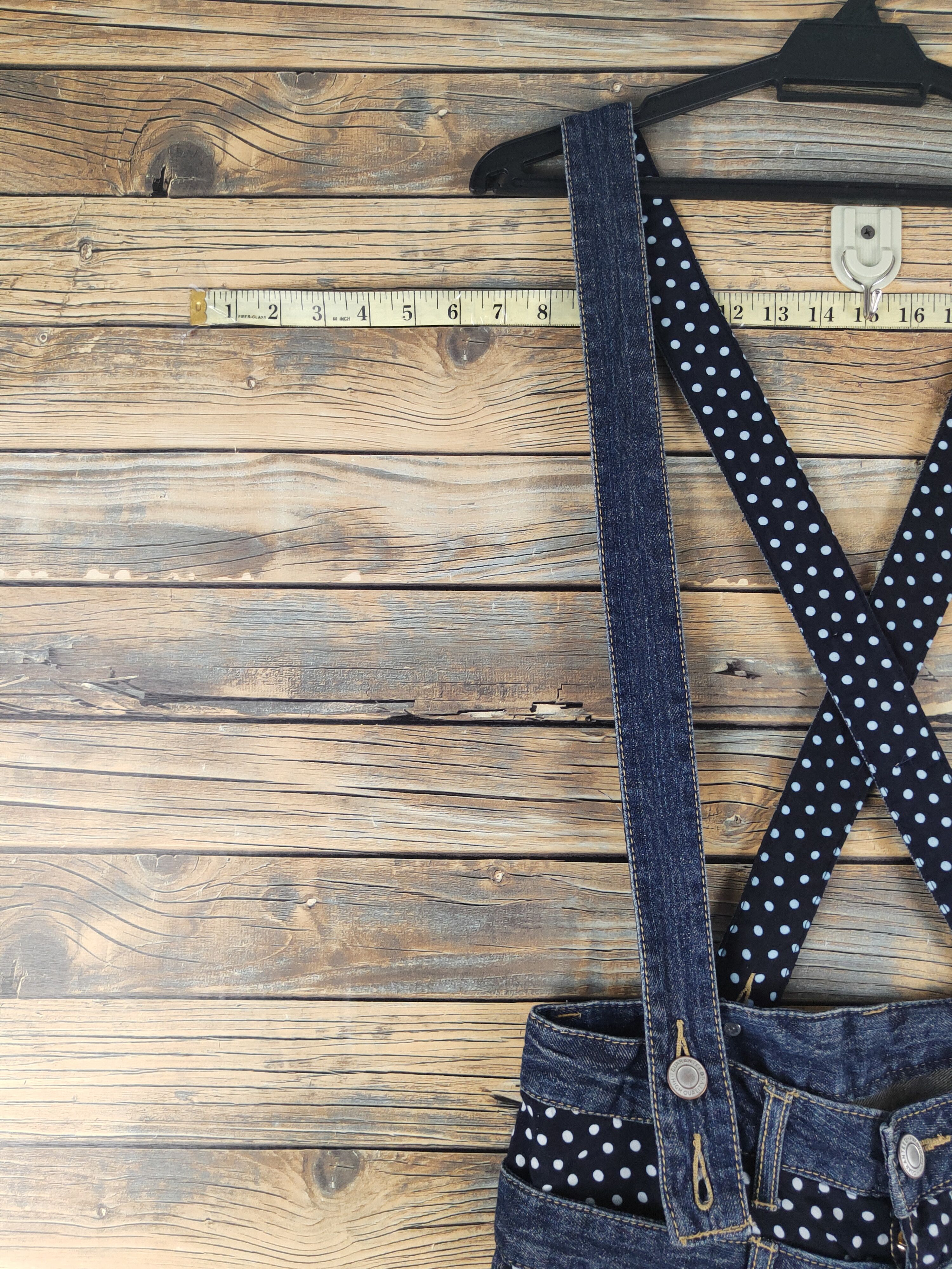 Japanese Brand DL Japanese Brand Dark Blue Suspender Soft Jeans #1090 Size 28" / US 6 / IT 42 - 3 Thumbnail