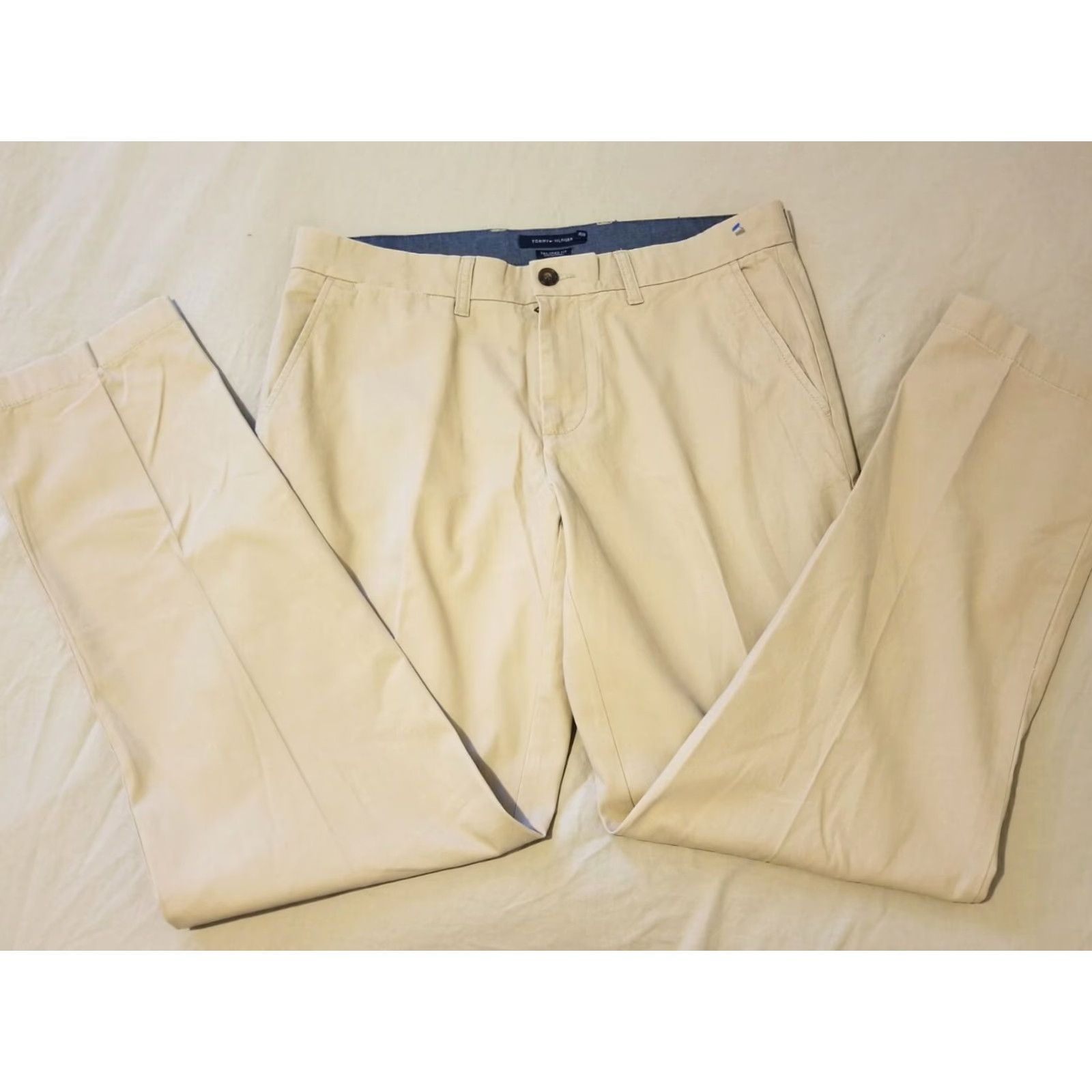 Tommy Hilfiger Tommy Hilfiger Khaki Chino PANTS 34x32 Cotton Slack Beige Mens Tailored Trousers Regular Inseam 32 Size US 34 / EU 50 - 4 Thumbnail