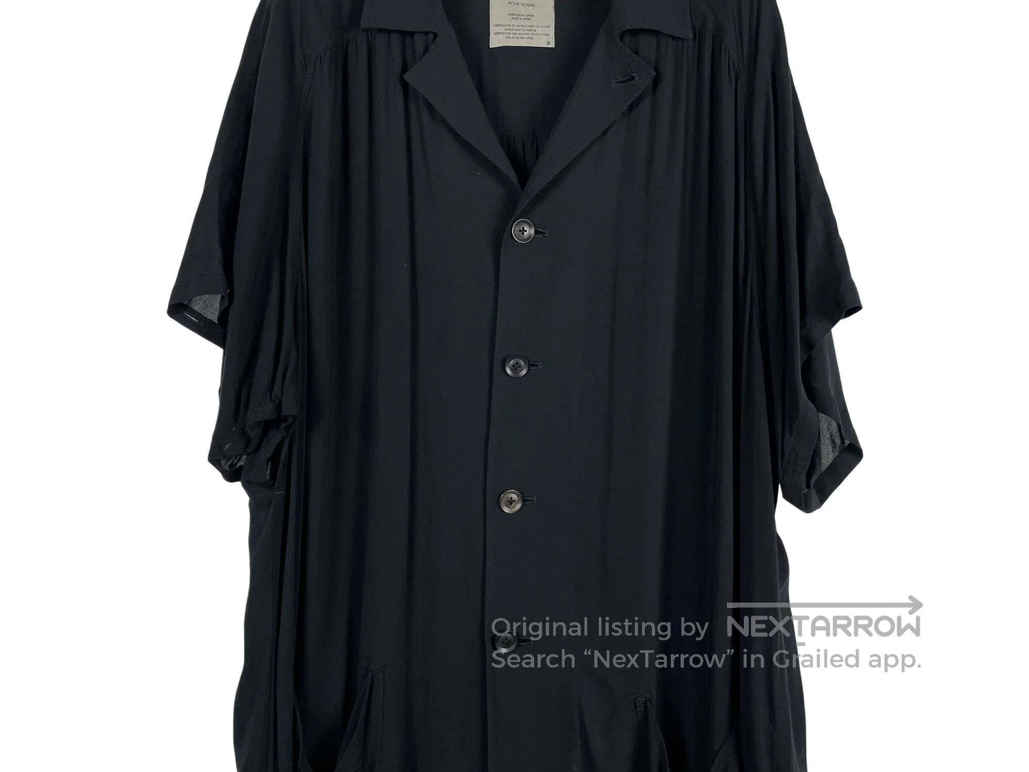 Yohji Yamamoto Yohji Yamamoto Bat Sleeve Long Short Sleeve Shirt Size US L / EU 52-54 / 3 - 4 Thumbnail