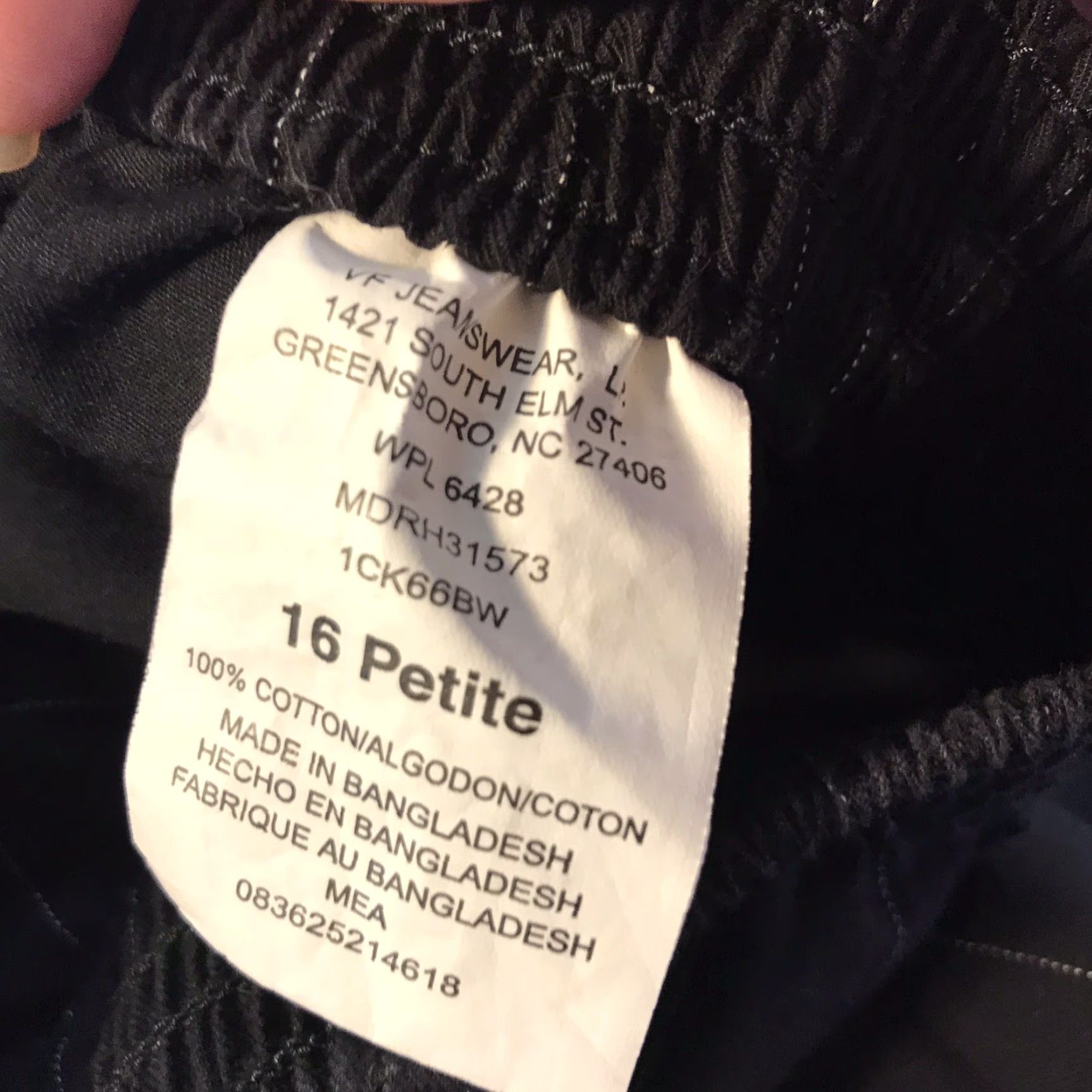 Vintage VF Jeanswear Black Pinstripe Dress Pants Women's Size 16P Pull On Comfort Lightweight Size 38" / US 16 / IT 52 - 3 Thumbnail