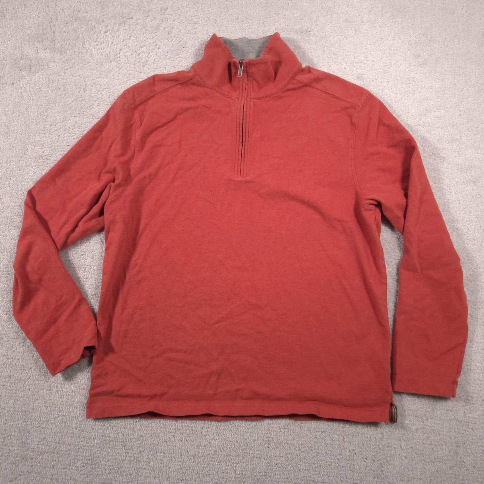 J.Crew J.Crew Sweater Mens L Red 1/4 Zip Mock Neck Cotton Knit Pullover Casual Knitwear Size US L / EU 52-54 / 3 - 2 Thumbnail