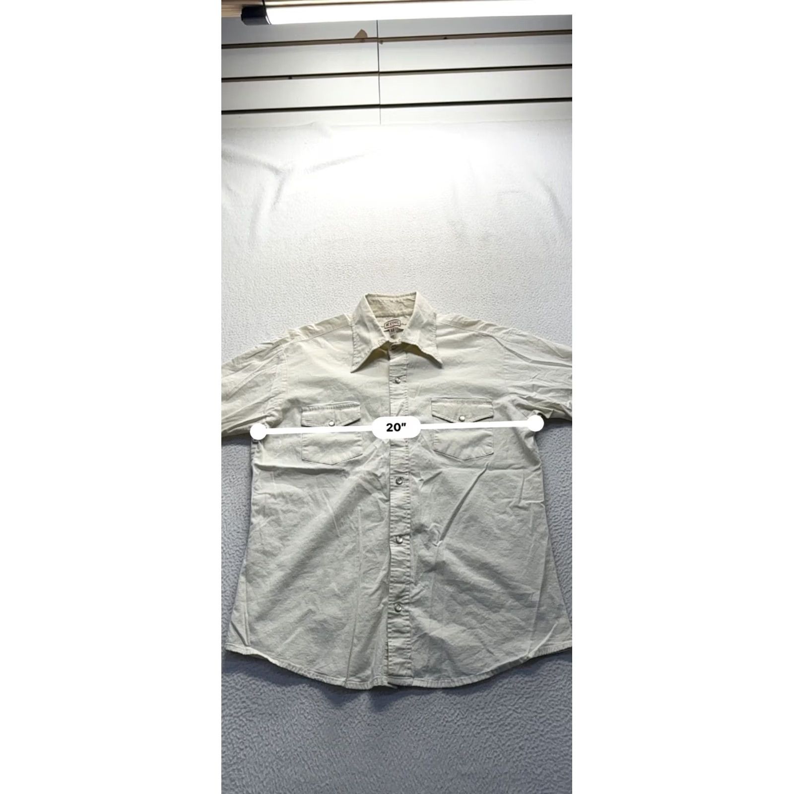 Vintage BC Ethic Button-Up Shirt Short Sleeve M Mens Beige Cotton Spandex Size US M / EU 48-50 / 2 - 8 Thumbnail