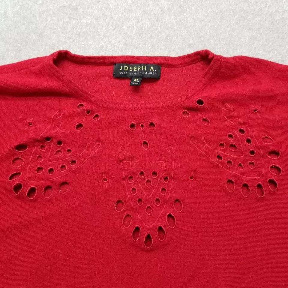Other Joseph A Sweater Womens Medium Red Round Neck Rayon Blend Size M / US 6-8 / IT 42-44 - 11 Thumbnail