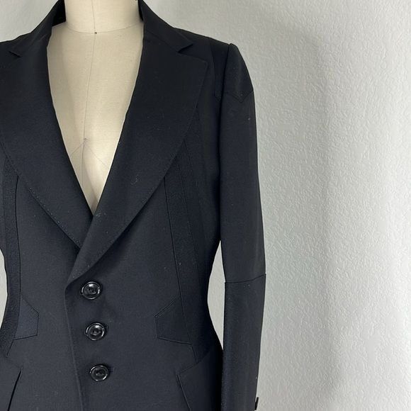 Japanese Brand Shiro Sakai Wool Asymetric Placket Tailored Mixed Media Japa Size S / US 4 / IT 40 - 3 Thumbnail