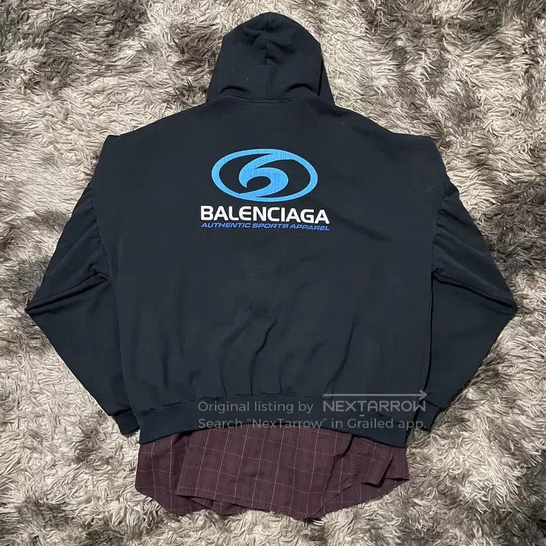 Balenciaga Balenciaga Two-in-One Shirt Sweatshirt Blend Size US L / EU 52-54 / 3 - 2 Thumbnail