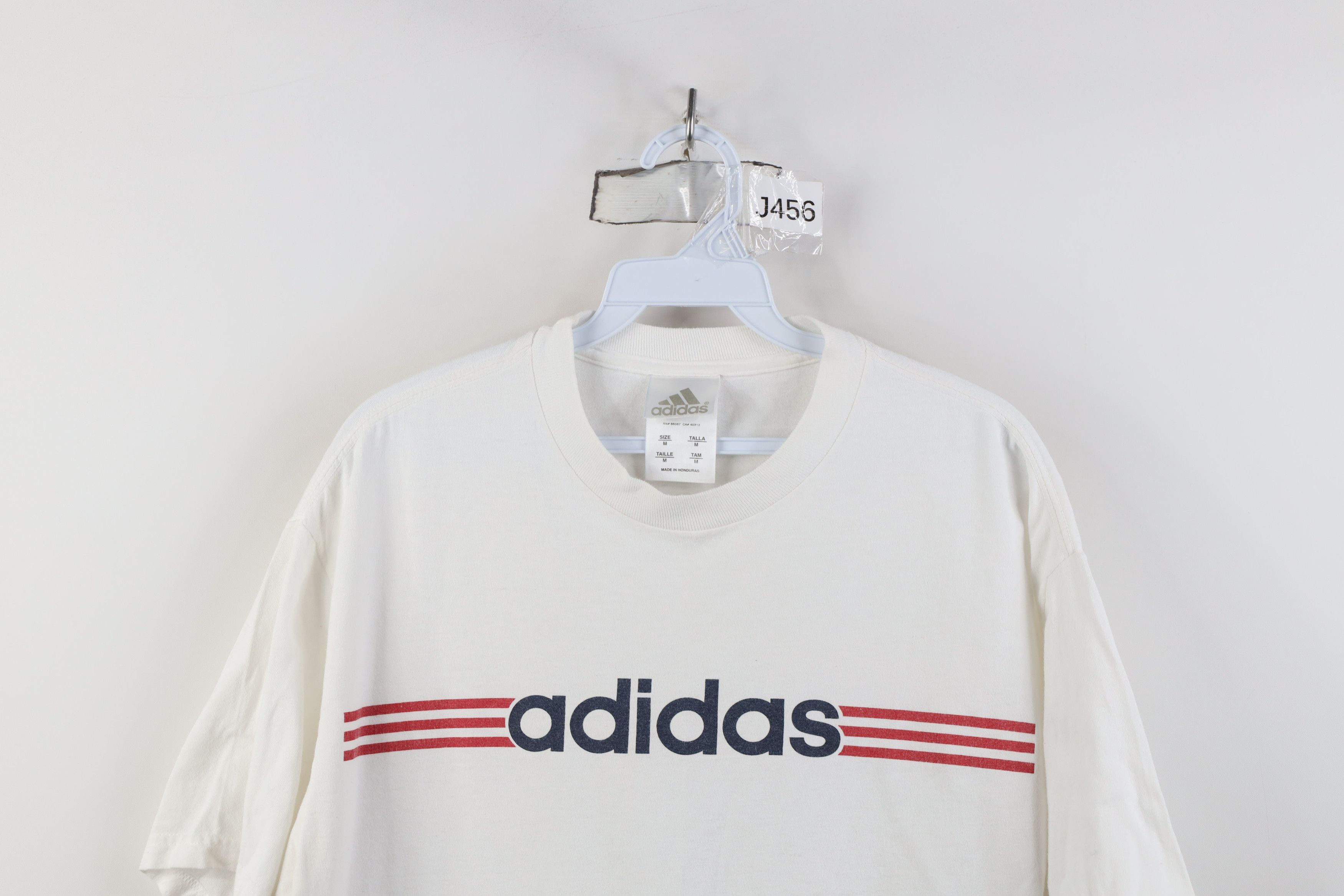 Adidas Vintage Y2K 2005 Adidas Striped Short Sleeve T-Shirt White Size US M / EU 48-50 / 2 - 2 Thumbnail