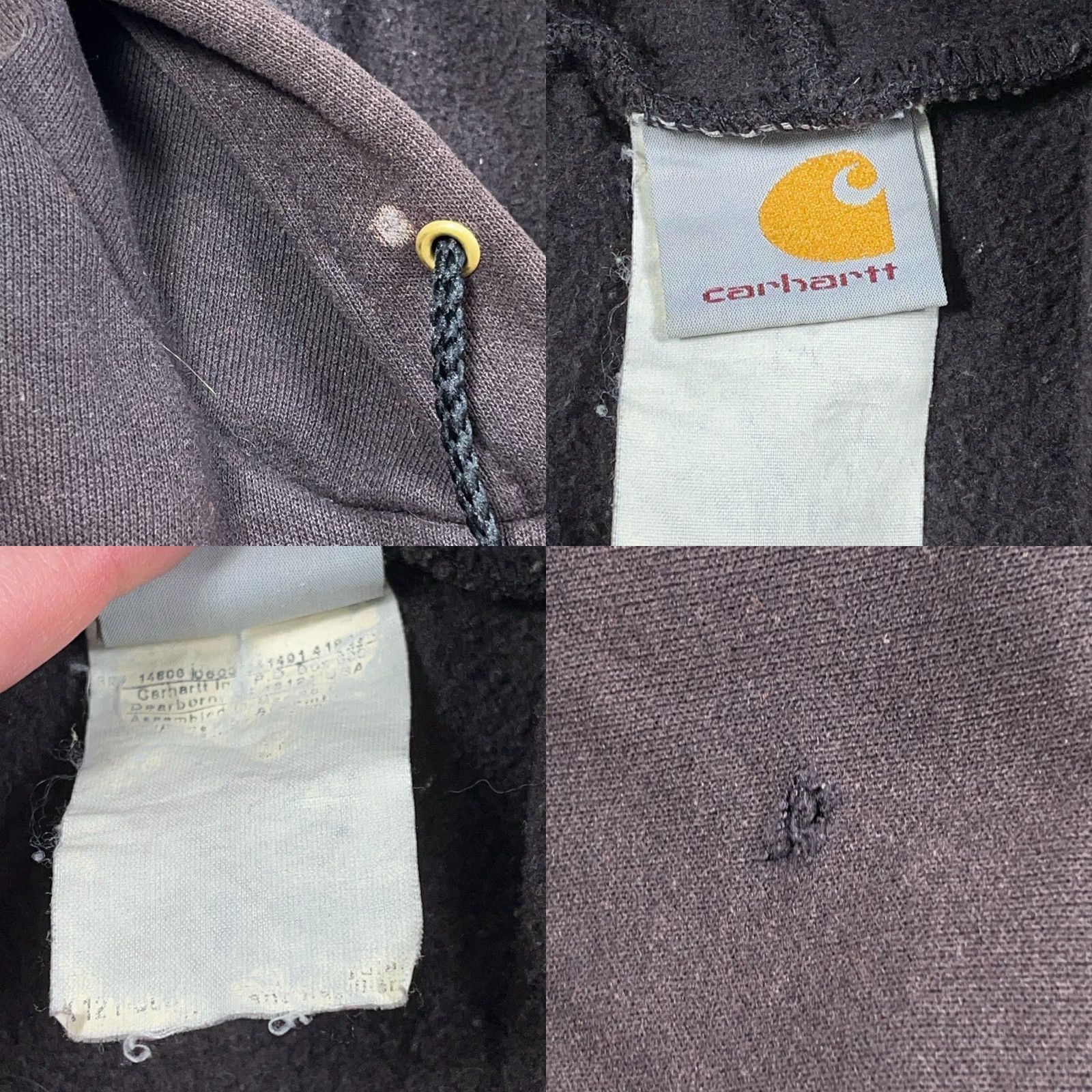 Carhartt VINTAGE Carhartt Hoodie Men 2XL Black Sweatshirt Pullover Crew Neck Heavyweight Fleece Sun Faded 90s Y2K American Retro Hipster 90s Mens Size US XXL / EU 58 / 5 - 8 Thumbnail